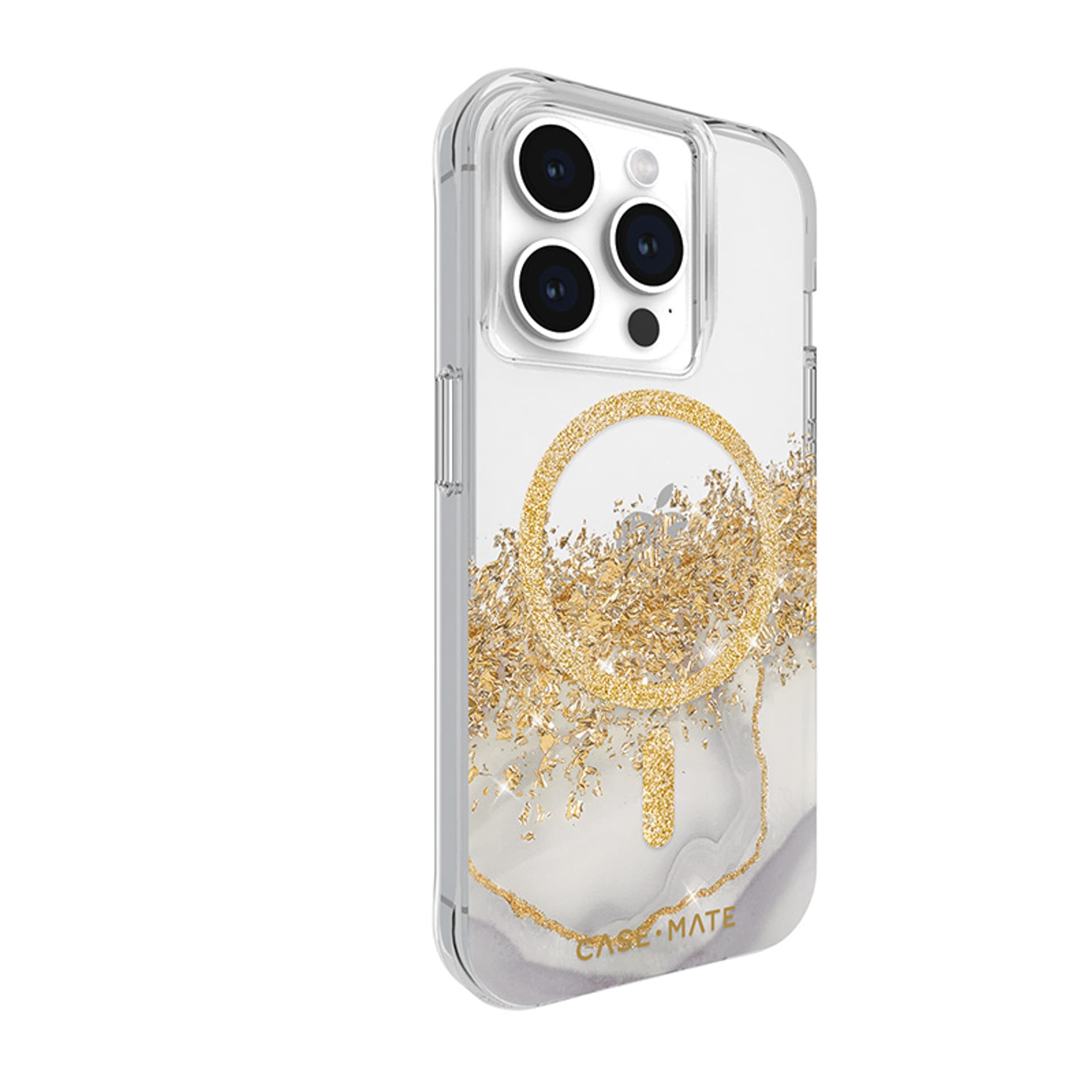 

Case-Mate Karat MagSafe - Etui iPhone 15 Pro zdobione złotem (Marble)