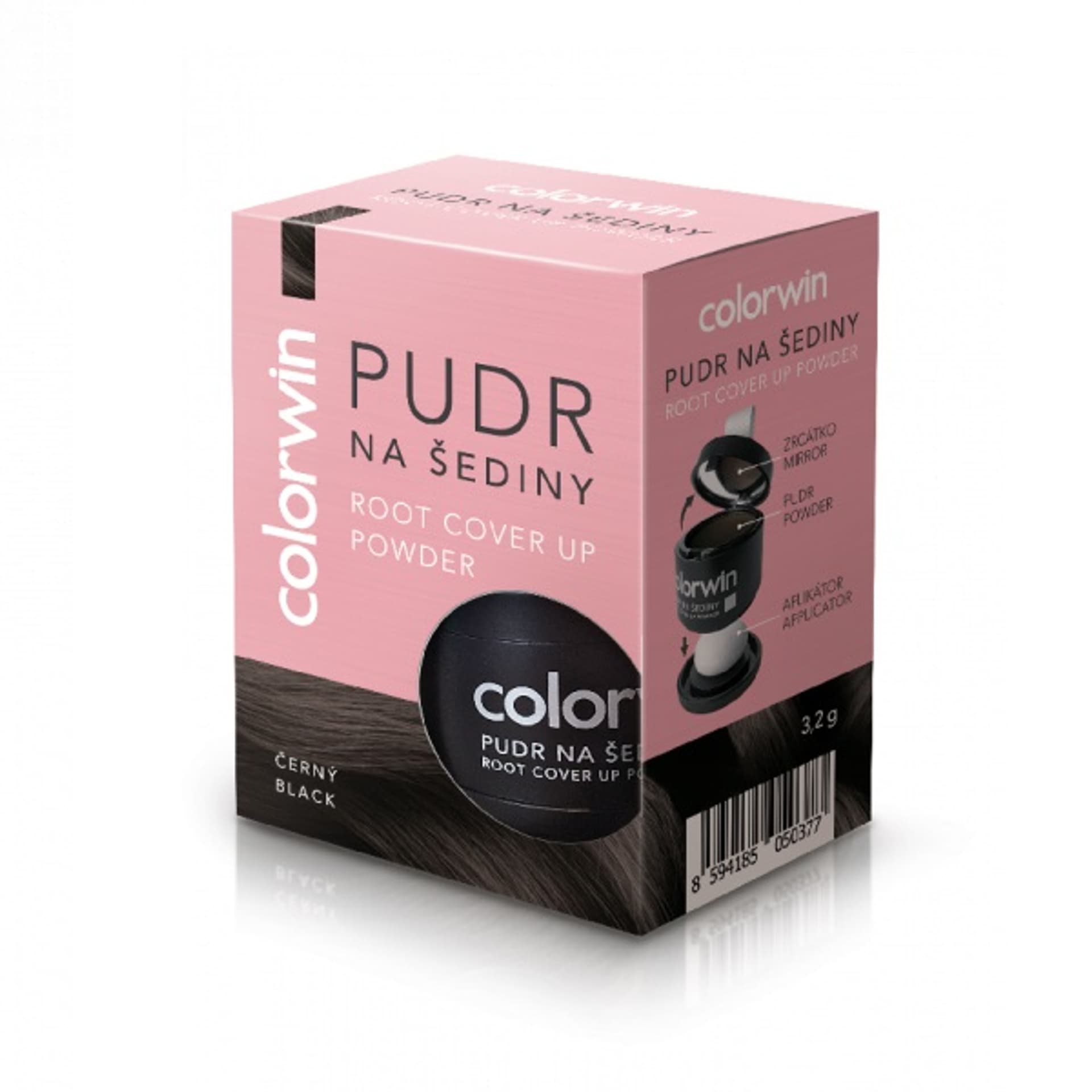

COLORWIN Root Cover Up Powder puder do retuszowania siwizny z lusterkiem i aplikatorem Black 3,2g