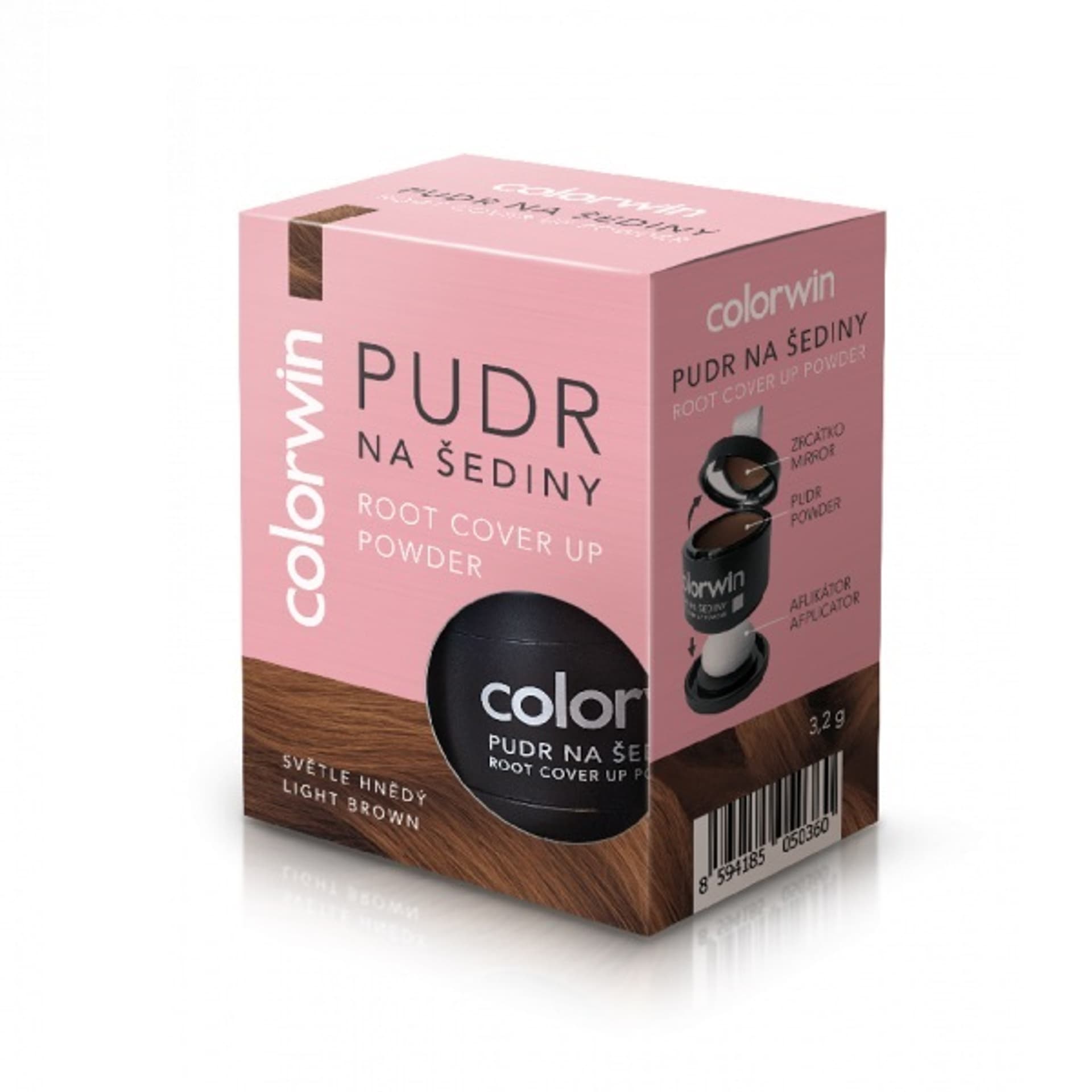 

COLORWIN Root Cover Up Powder puder do retuszowania siwizny z lusterkiem i aplikatorem Light Brown 3,2g