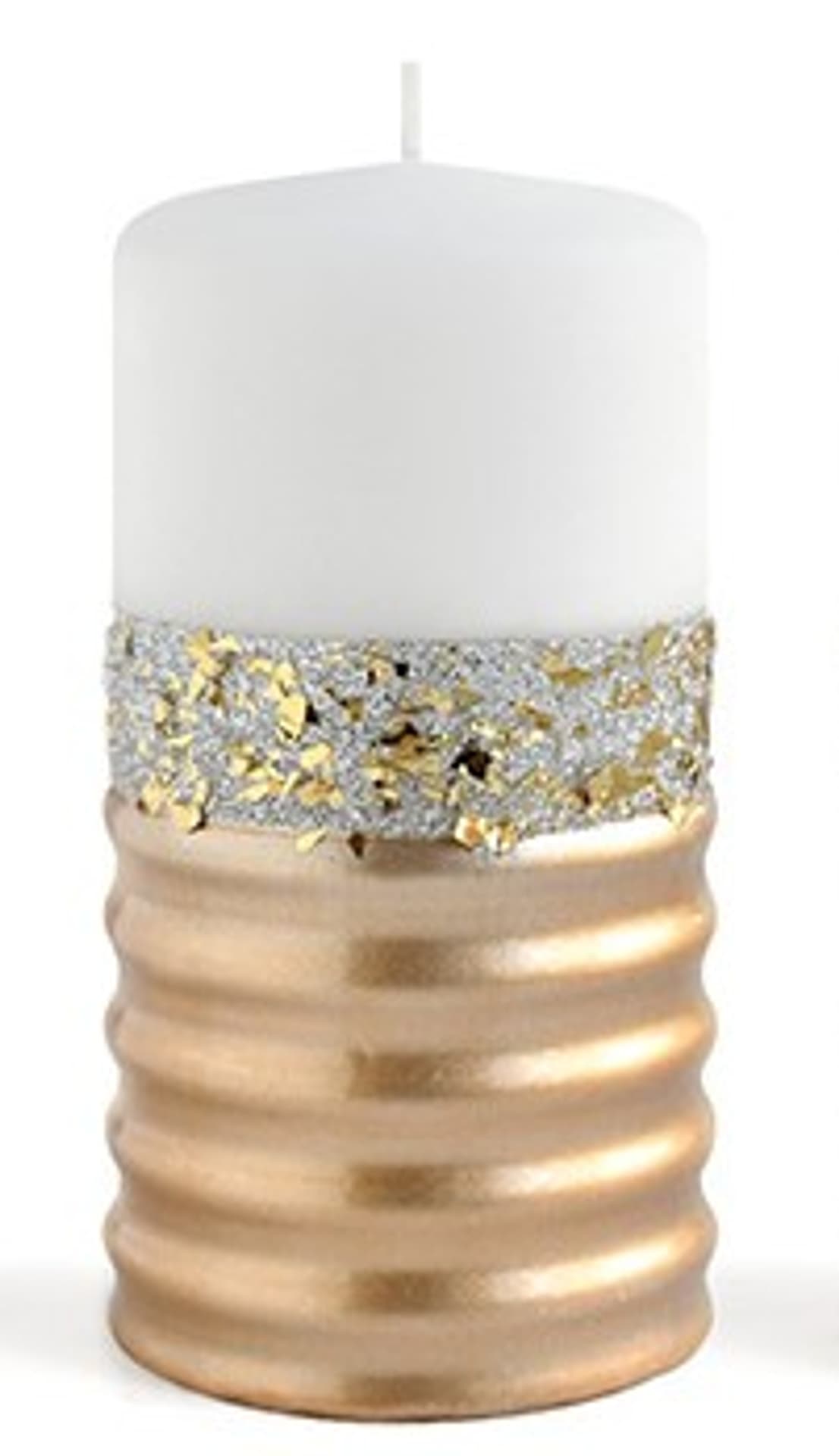 

Świeca QUEEN NEW Walec duży 7xh17,5cm parafinowa złota