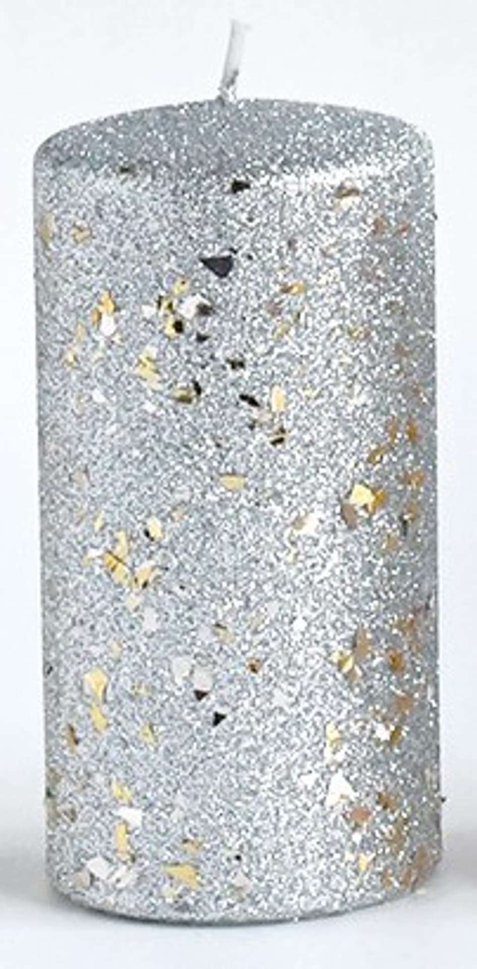 

Świeca GLAMOUR NEW Walec duży 7xh17,5cm parafinowa srebrna