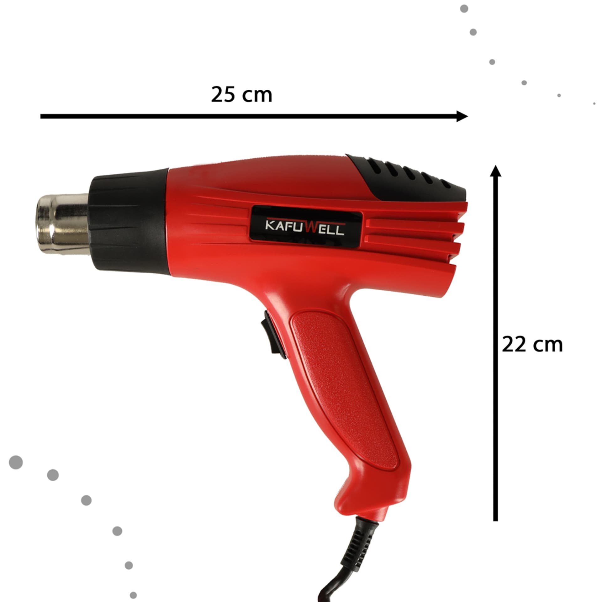 

KAFUWELL Opalarka elektryczna z regulacją temperatury 0-600 st. C + 4 wymienne końcówki 1600W