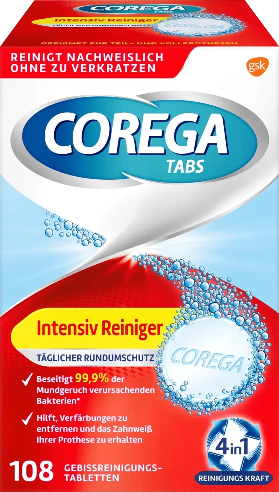 

Corega Intensive Tabletki do Czyszczenia Protez 108 szt.