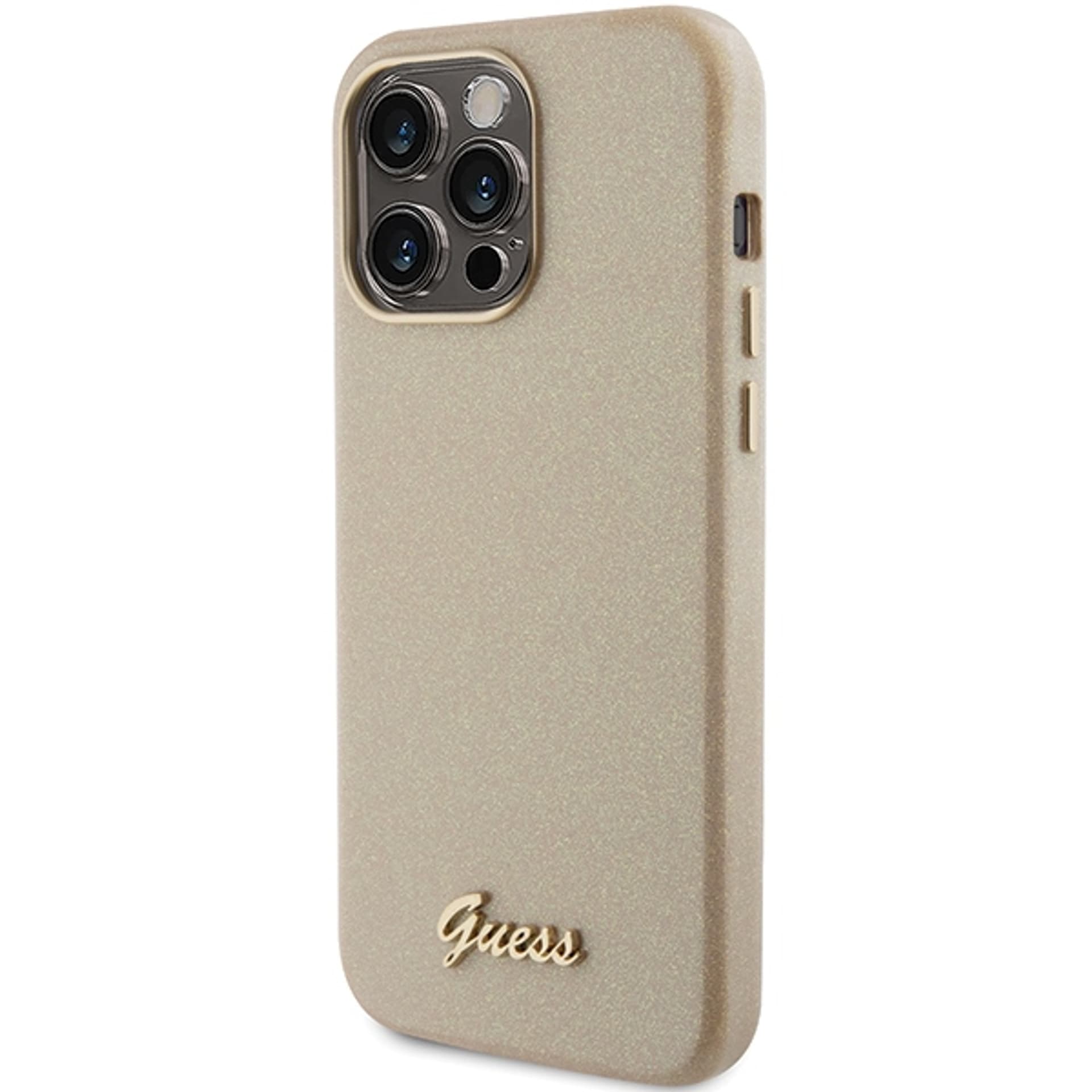 

Guess GUHCP15LPGMCSD iPhone 15 Pro 6.1" złoty/light gold hardcase Glitter Glossy Script