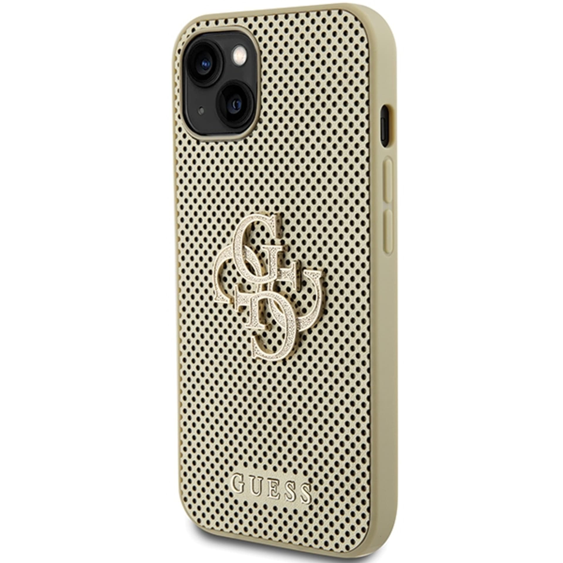 

Guess GUHCP15SPSP4LGD iPhone 15 6.1" złoty/gold hardcase Perforated 4G Glitter