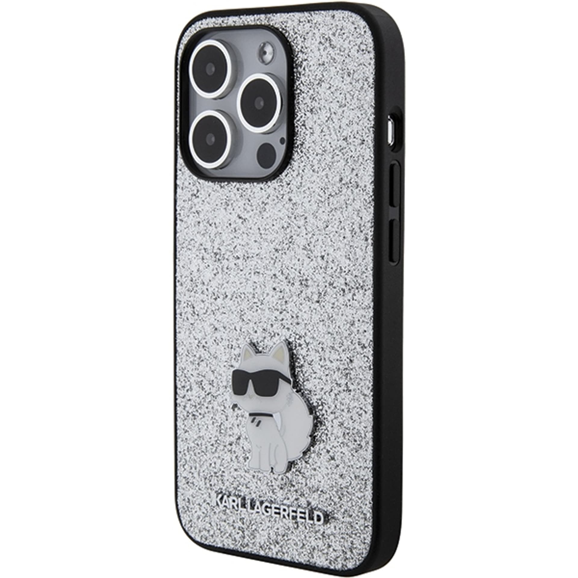 

Karl Lagerfeld KLHCP15LGCNPSG iPhone 15 Pro 6.1" srebrny/silver hardcase Fixed Glitter Choupette Logo Metal Pin