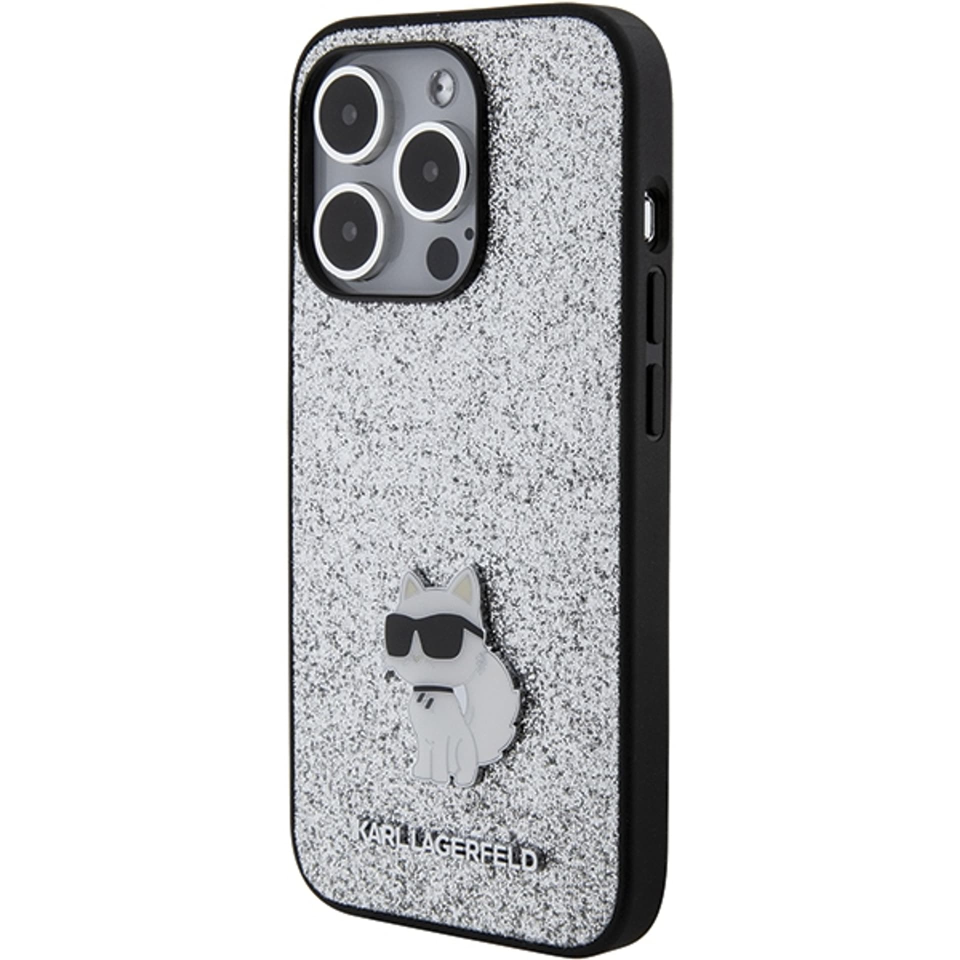 

Karl Lagerfeld KLHCP15XGCNPSG iPhone 15 Pro Max 6.7" srebrny/silver hardcase Fixed Glitter Choupette Logo Metal Pin