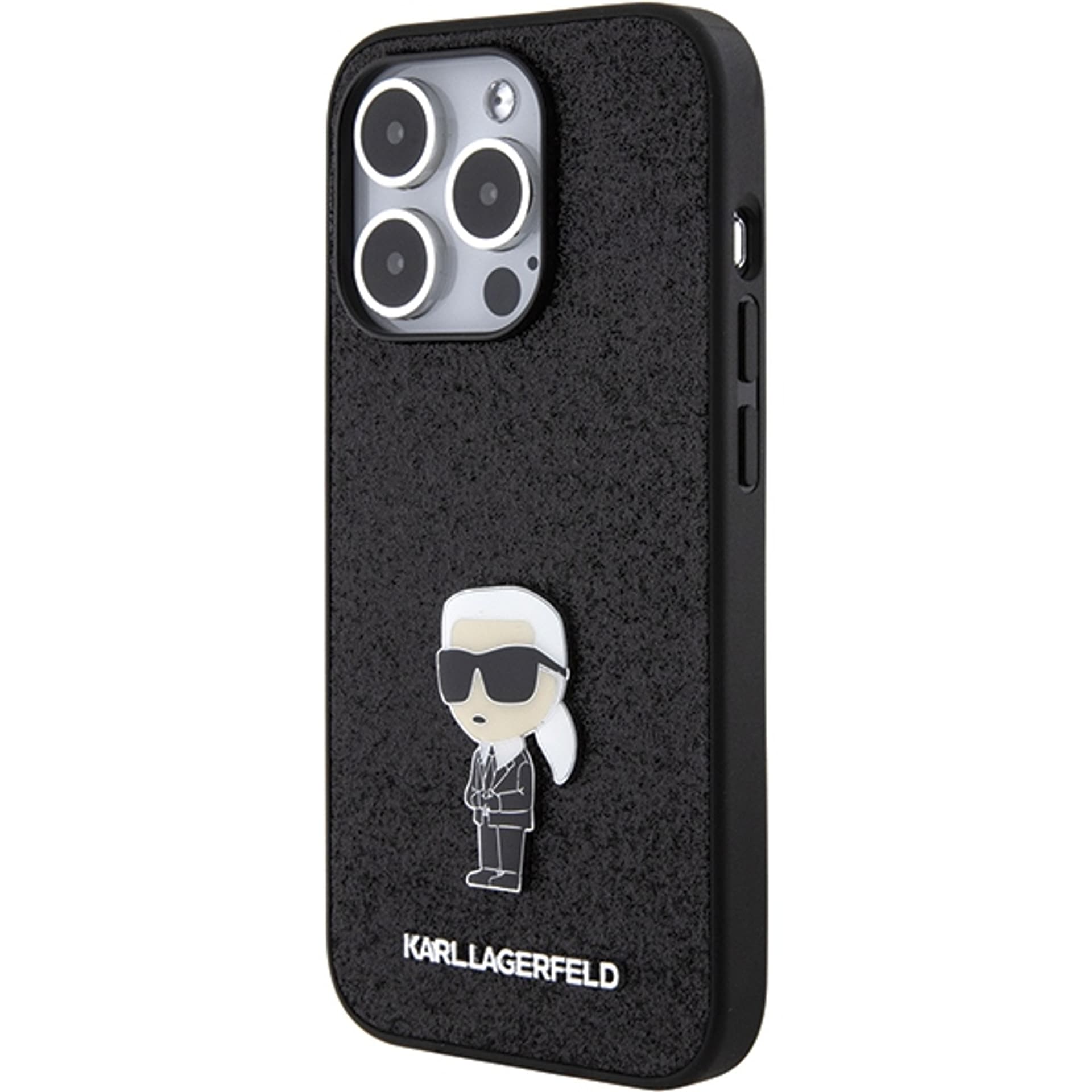 

Karl Lagerfeld KLHCP15LGKNPSK iPhone 15 Pro 6.1" czarny/black hardcase Fixed Glitter Ikonik Logo Metal Pin