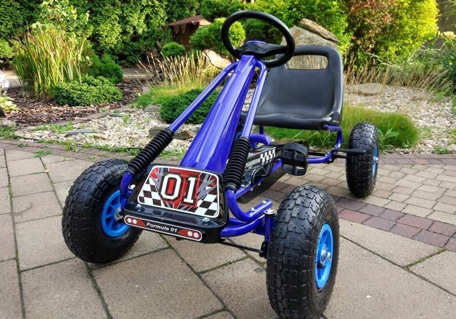 

Gokart Niebieski A-15 Pompowane Koła