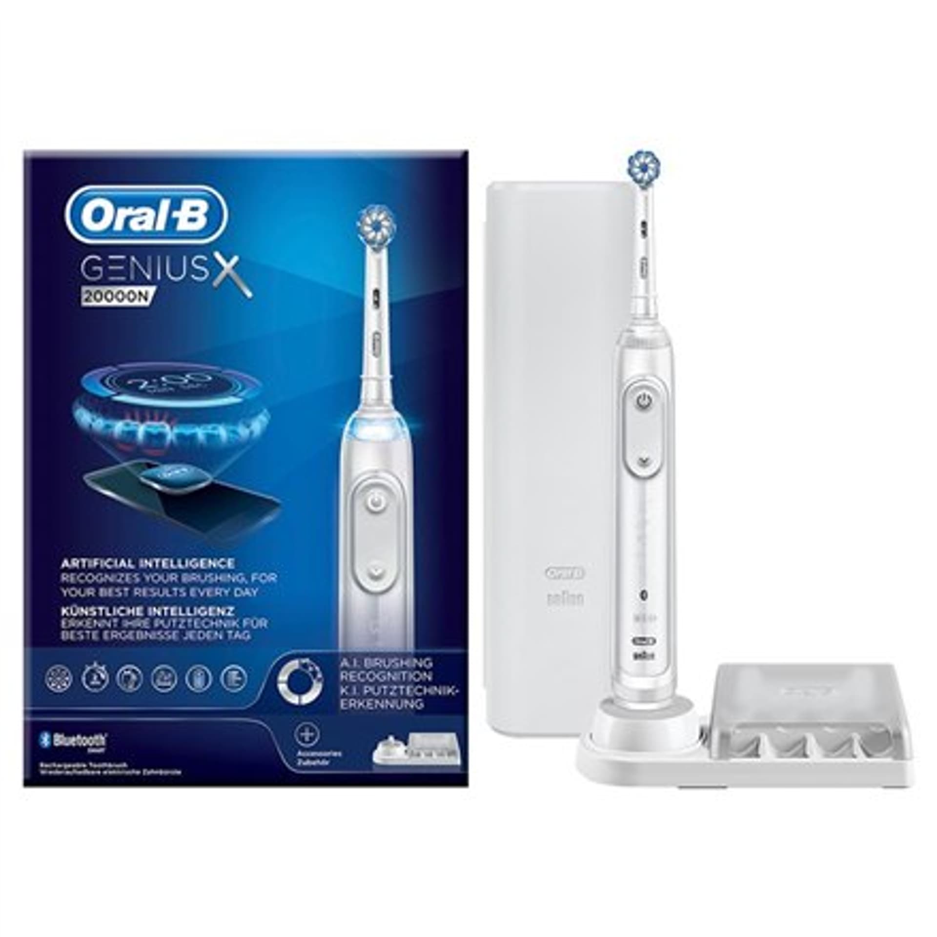 

Oral-B Electric Toothbrush Genius X 20000N Rechargeable, For adults, Number of brush heads included 1, White (White box)