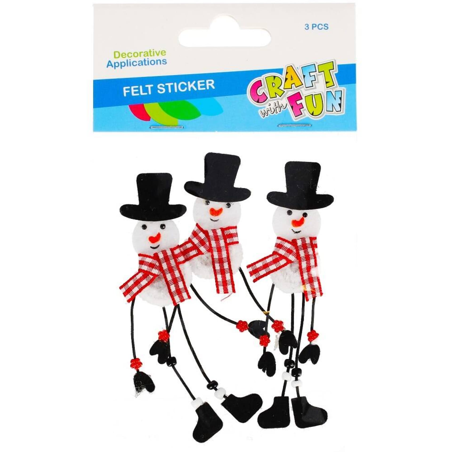 

Ozdoba dekoracyjna filcowa samoprzylepna Boże Narodzenie Bałwanki CRAFT WITH FUN 480865