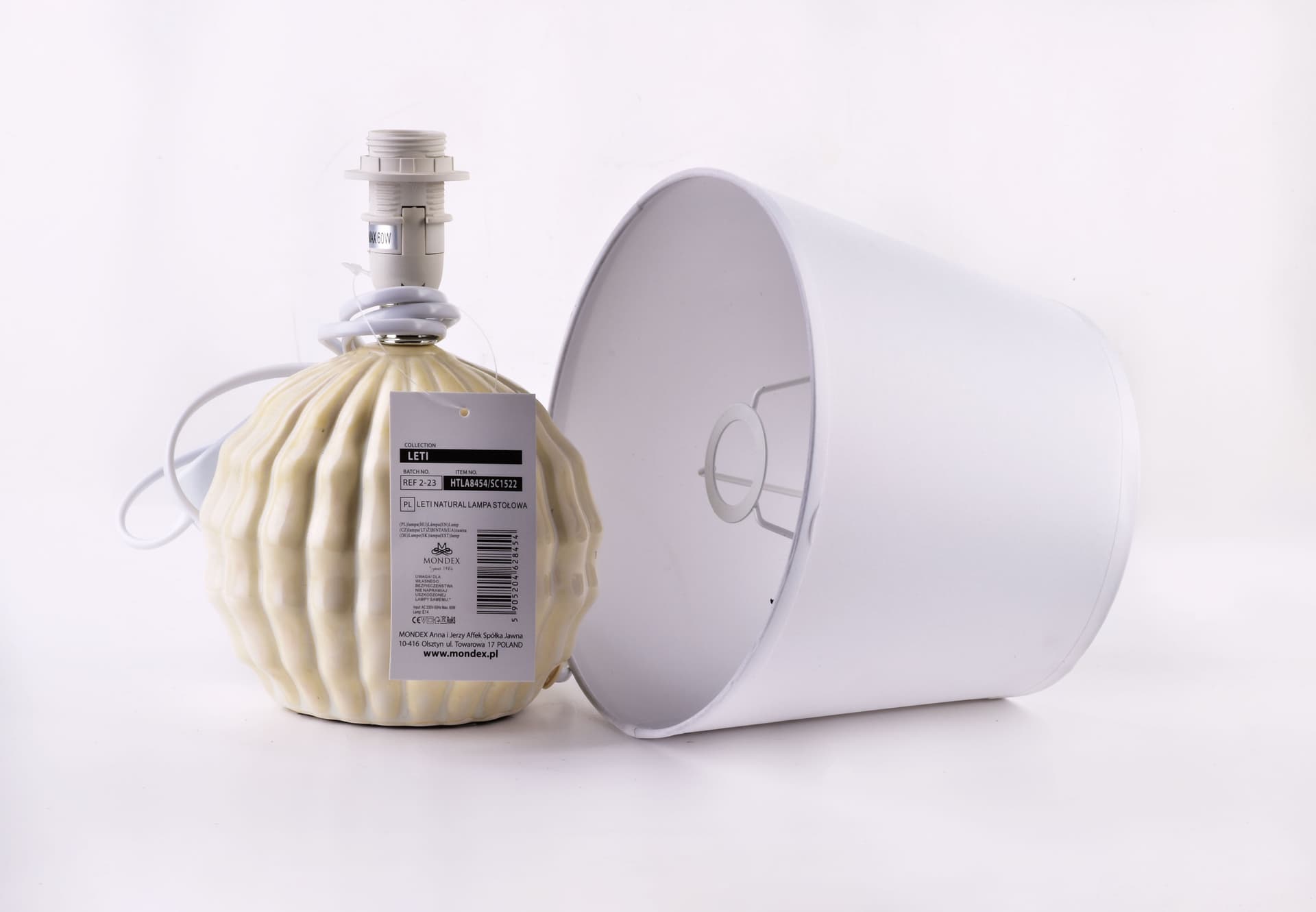 

LETI NATURAL Lampa stołowa 15x9,5xh28cm