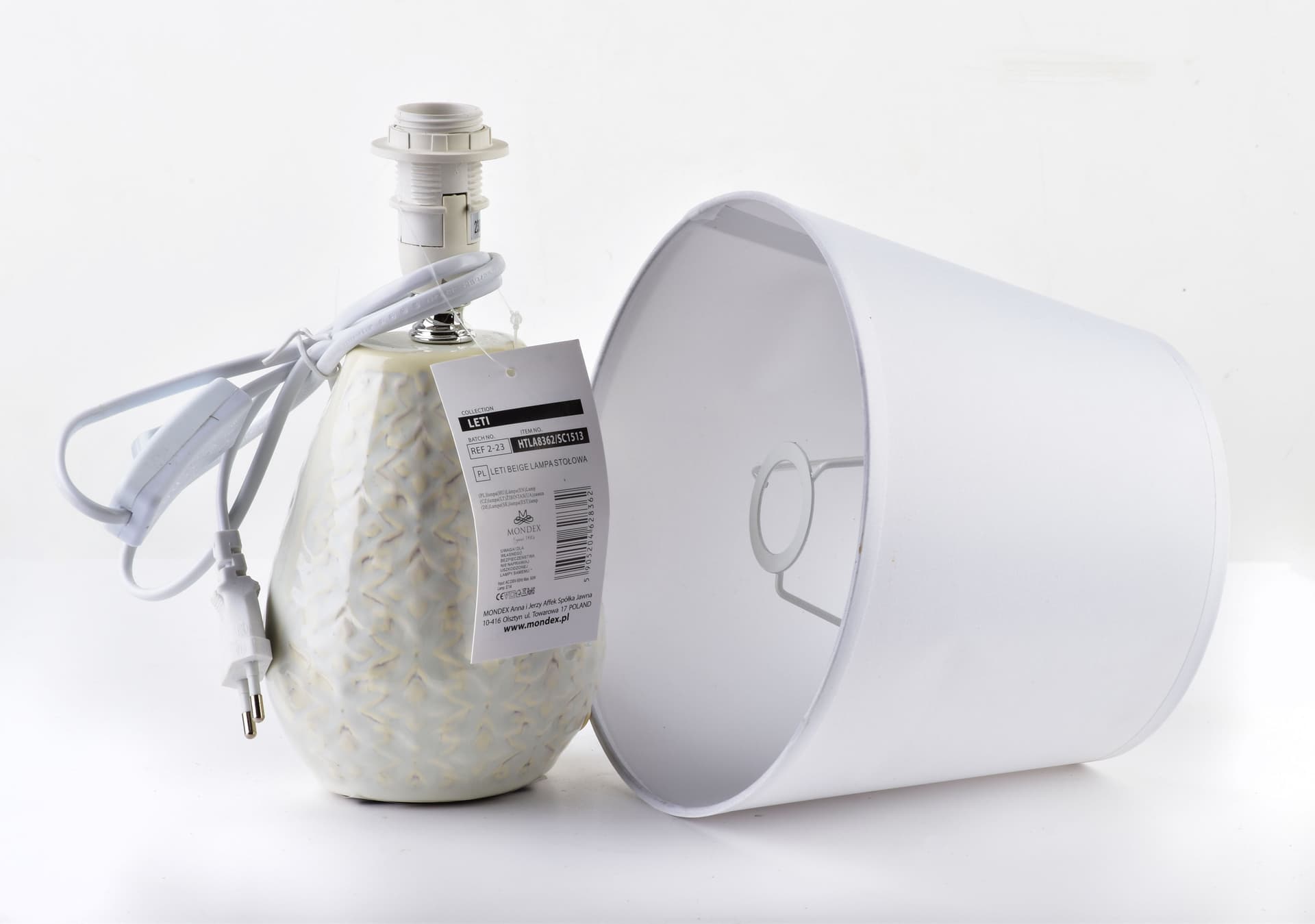 

LETI BEIGE Lampa stołowa 12x10xh30cm