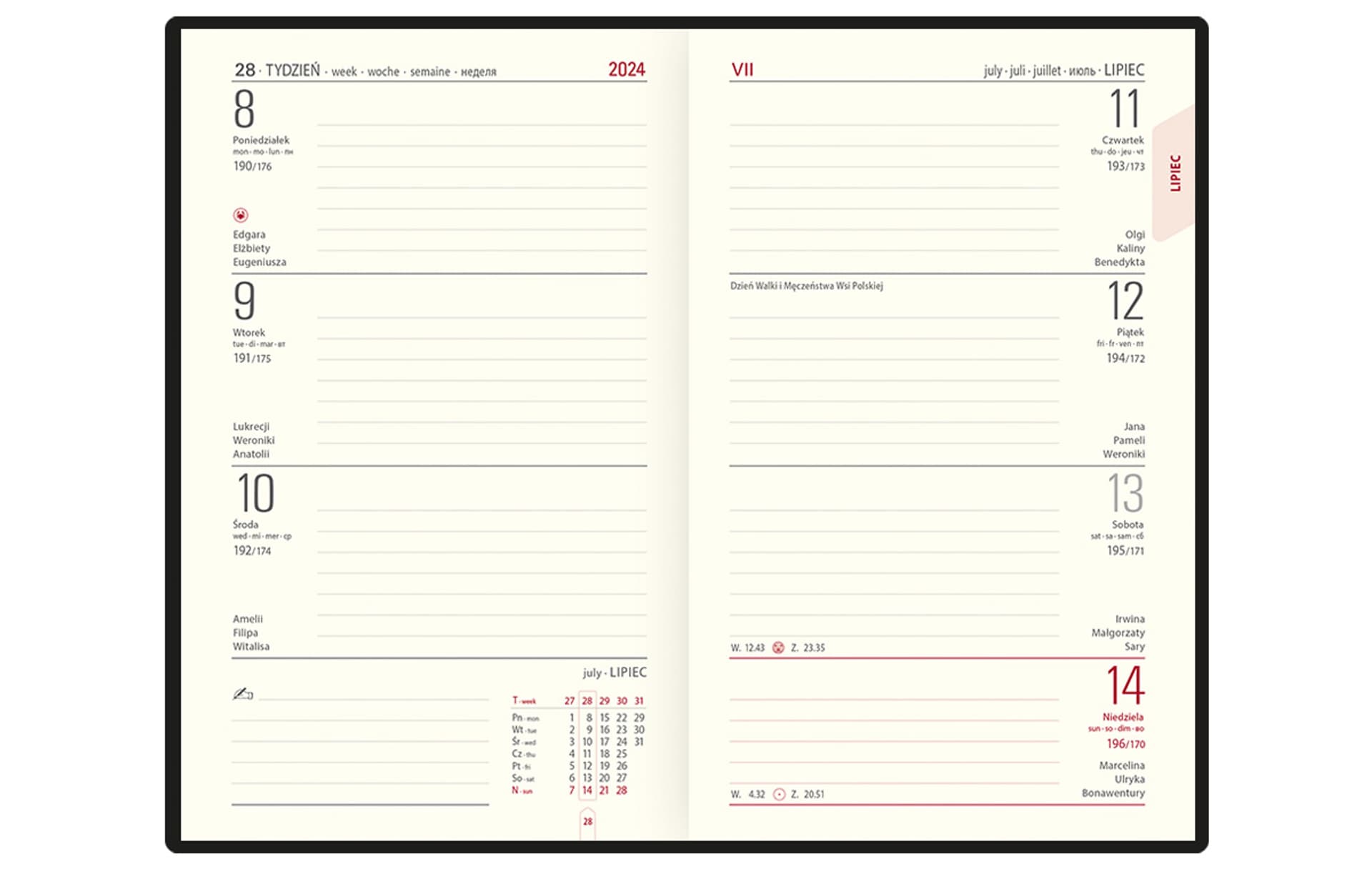 

Kalendarz A6 Notesowy CLASSIC (C4), 07 grafit cristal / niebieski TELEGRAPH, C4)/07 grafit cristal / niebieski telegrap