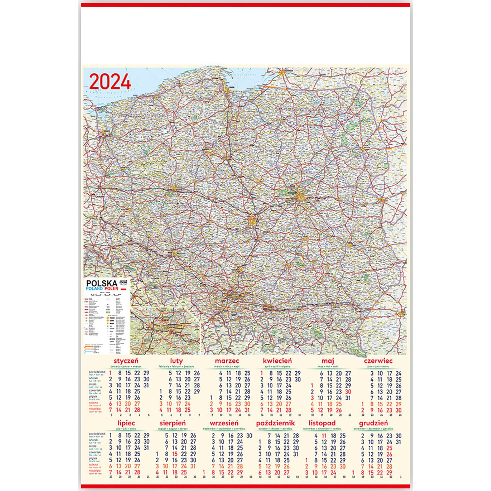 

Kalendarz Plakatowy B1, P20 - MAPA 67x98cm TELEGRAPH