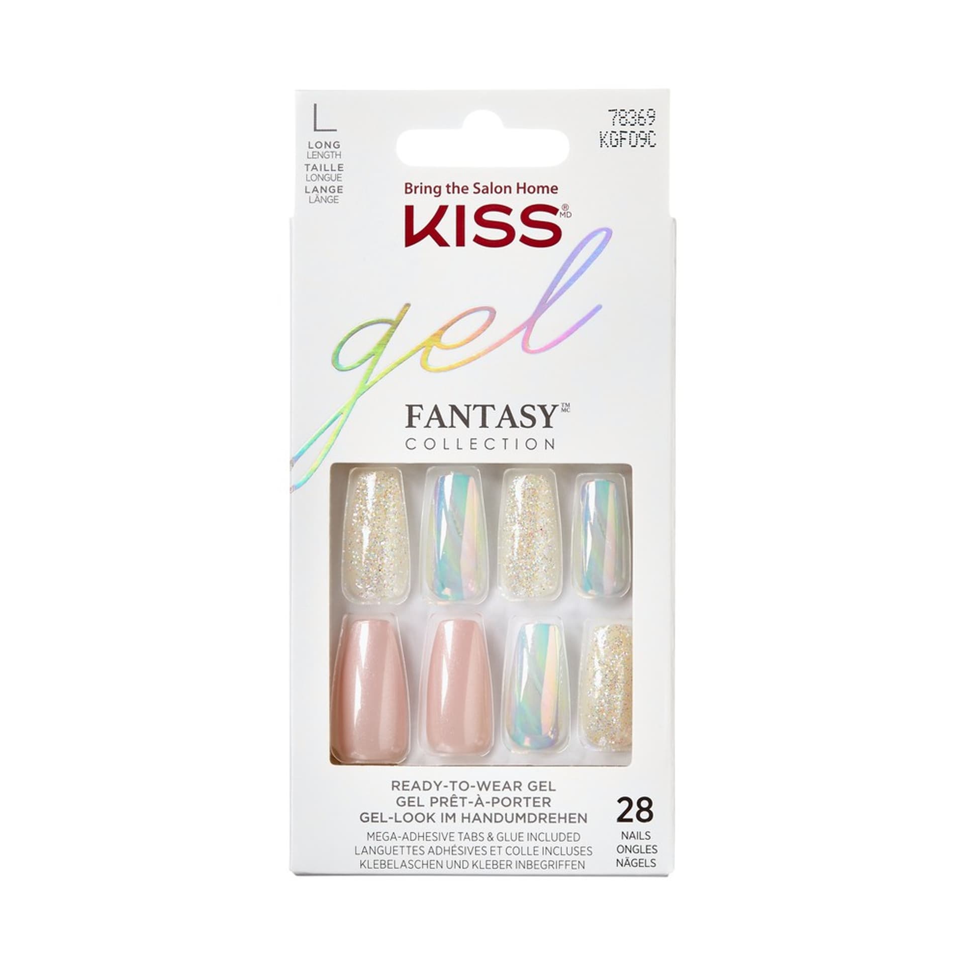 

KISS Sztuczne Paznokcie Gel Fantasy -Party`s Over (rozmiar L) 1op.(28szt)