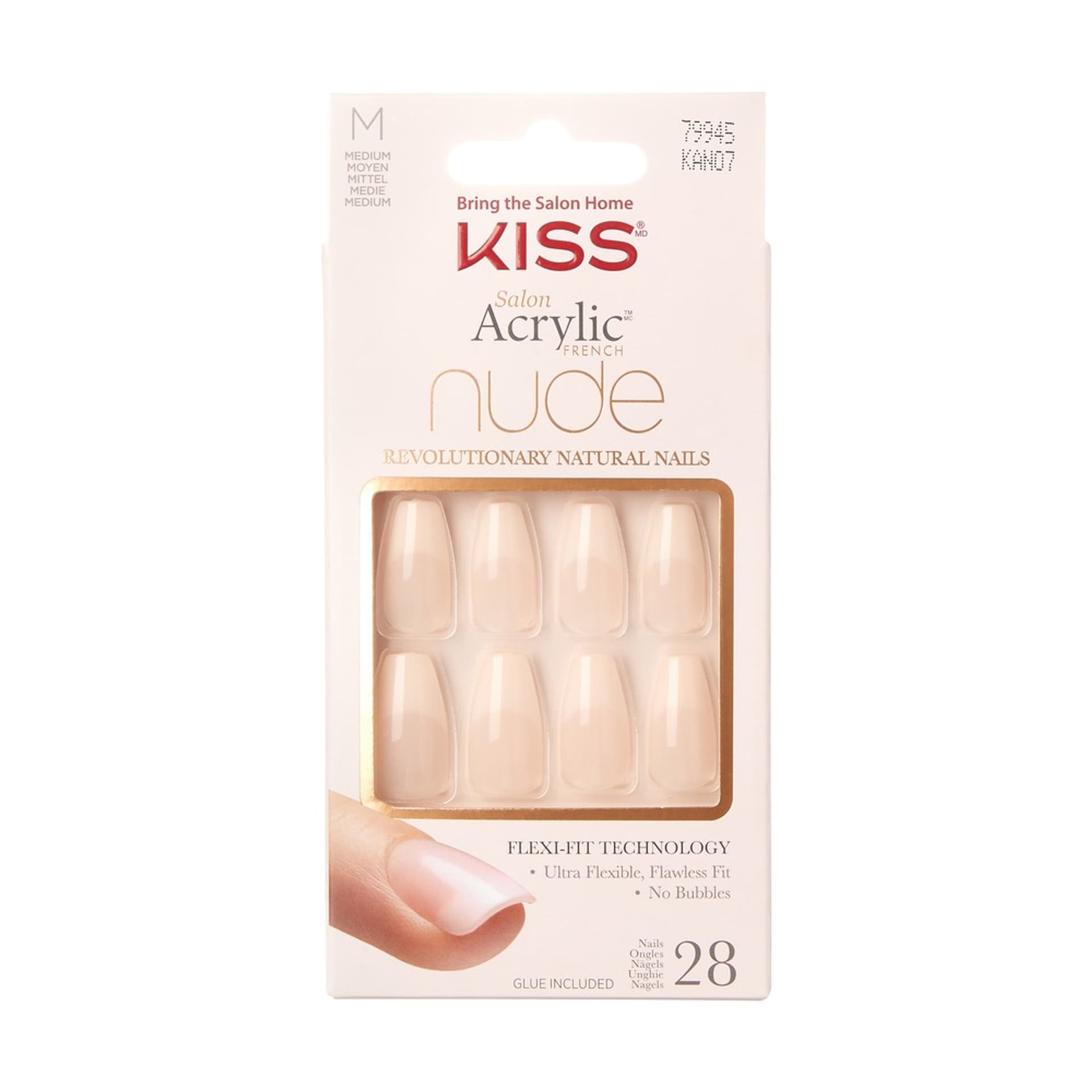

KISS Salon Sztuczne Paznokcie Acrylic French Nude - Leilani (M) 1op.(28szt)