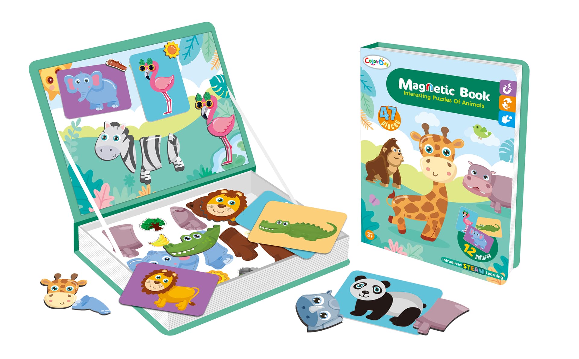 

Układanka puzzle magnetyczne zwierzęta safari 47el.