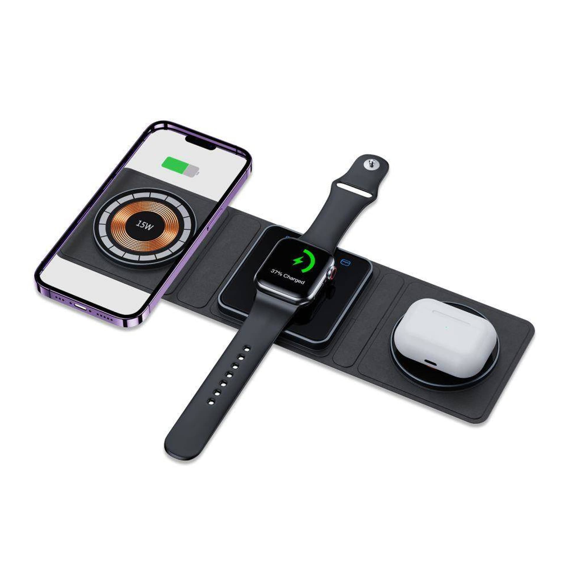 

Ładowarka Bezprzewodowa MagSafe 3w1 15W Smartfon + Apple Watch + AirPods Tech-Protect QI15W-A31 czarna