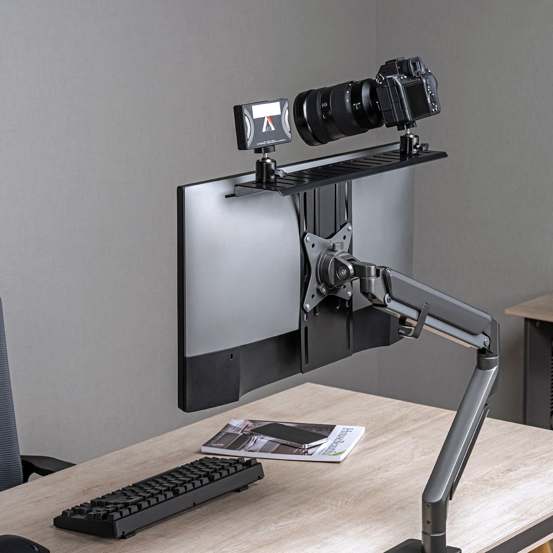 

Uchwyt / półka na aparat / kamerę / naświetlacz All-In-One NanoRS, YouTube, VESA 100x100, RS464