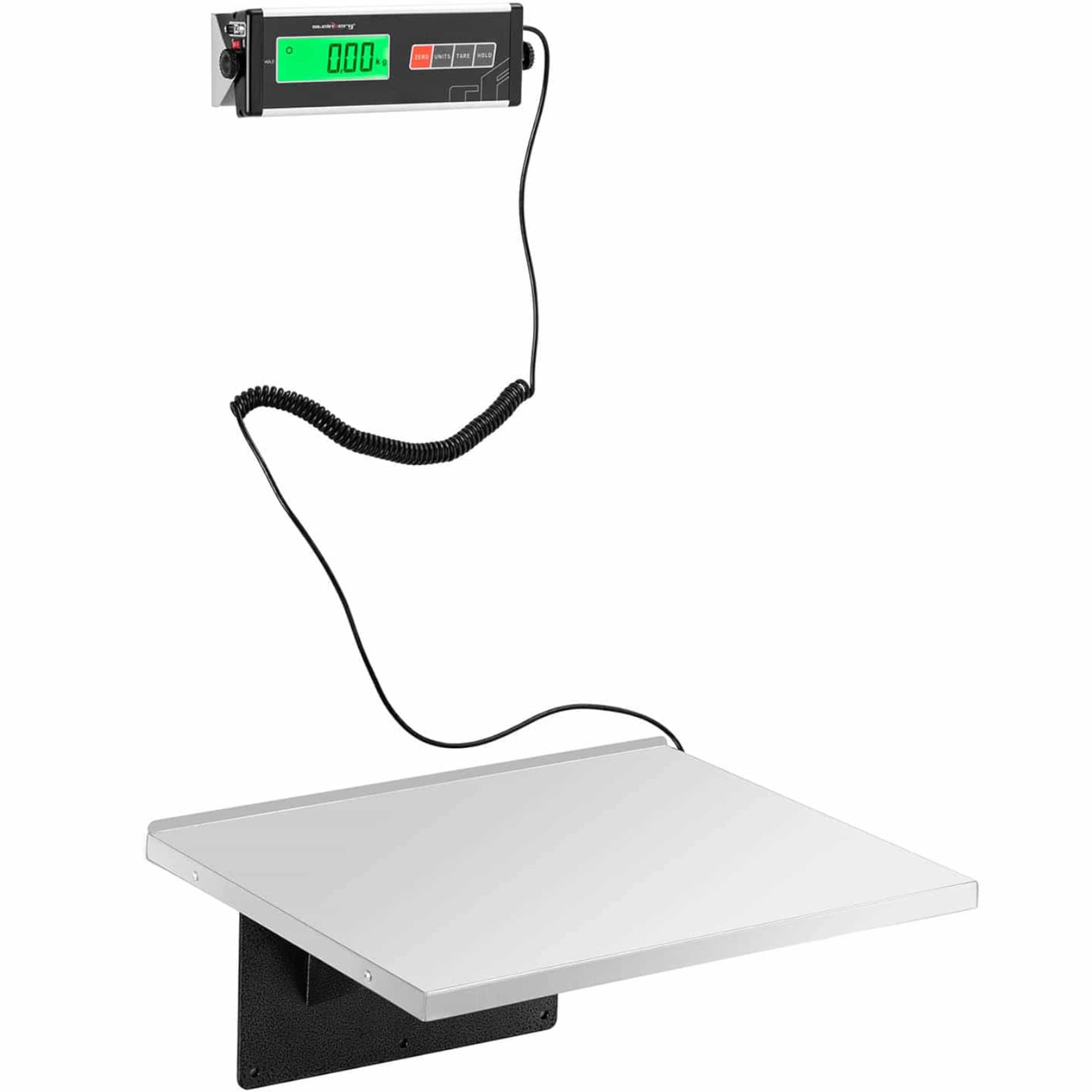

Waga ścienna magazynowa z zewnętrznym wyświetlaczem 55 x 45 cm 150 kg / 50 g