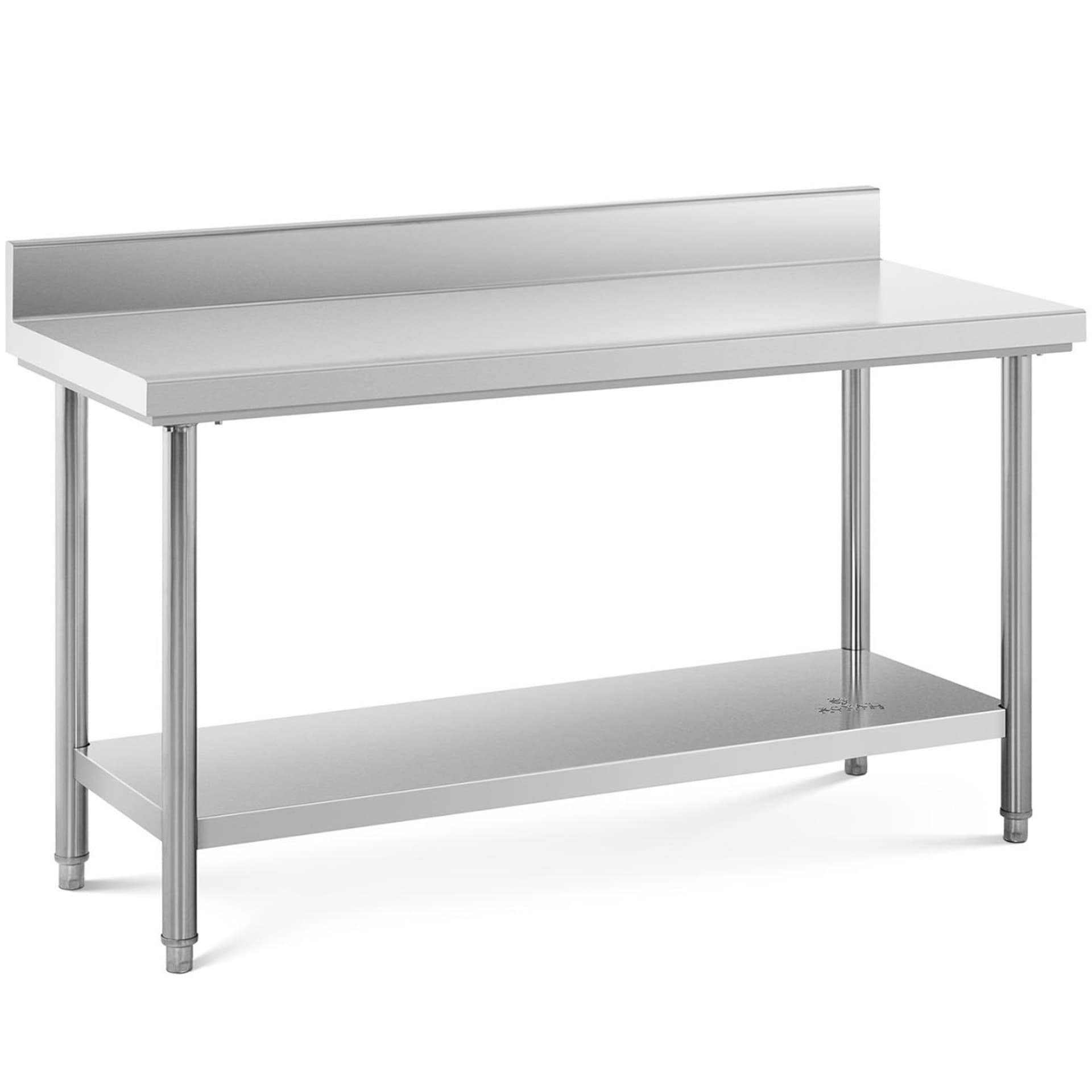 

Stół blat roboczy stalowy nierdzewny przyścienny z rantem i półką 150x60cm