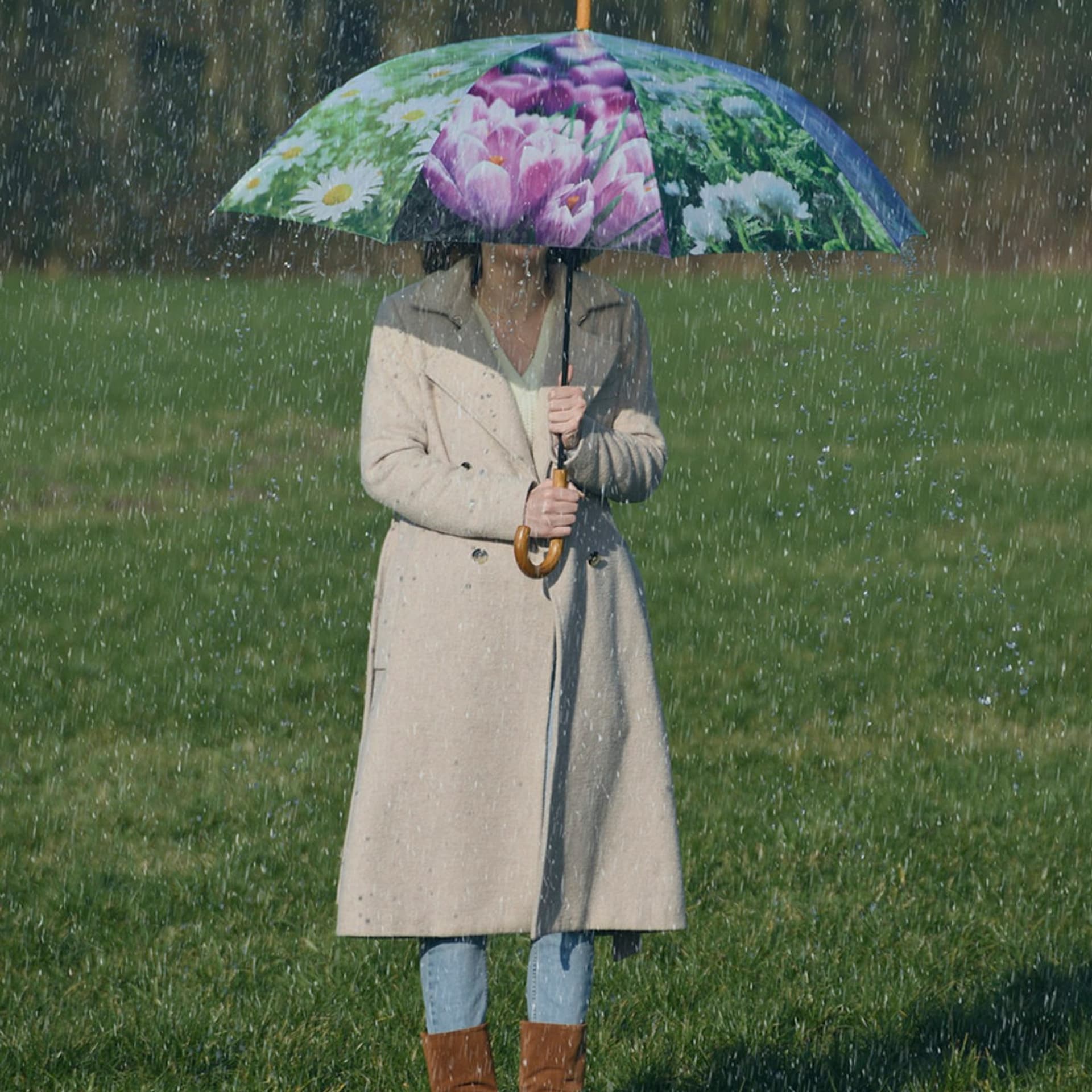 

Parasol z nadrukiem w kwiaty 123,5 cm