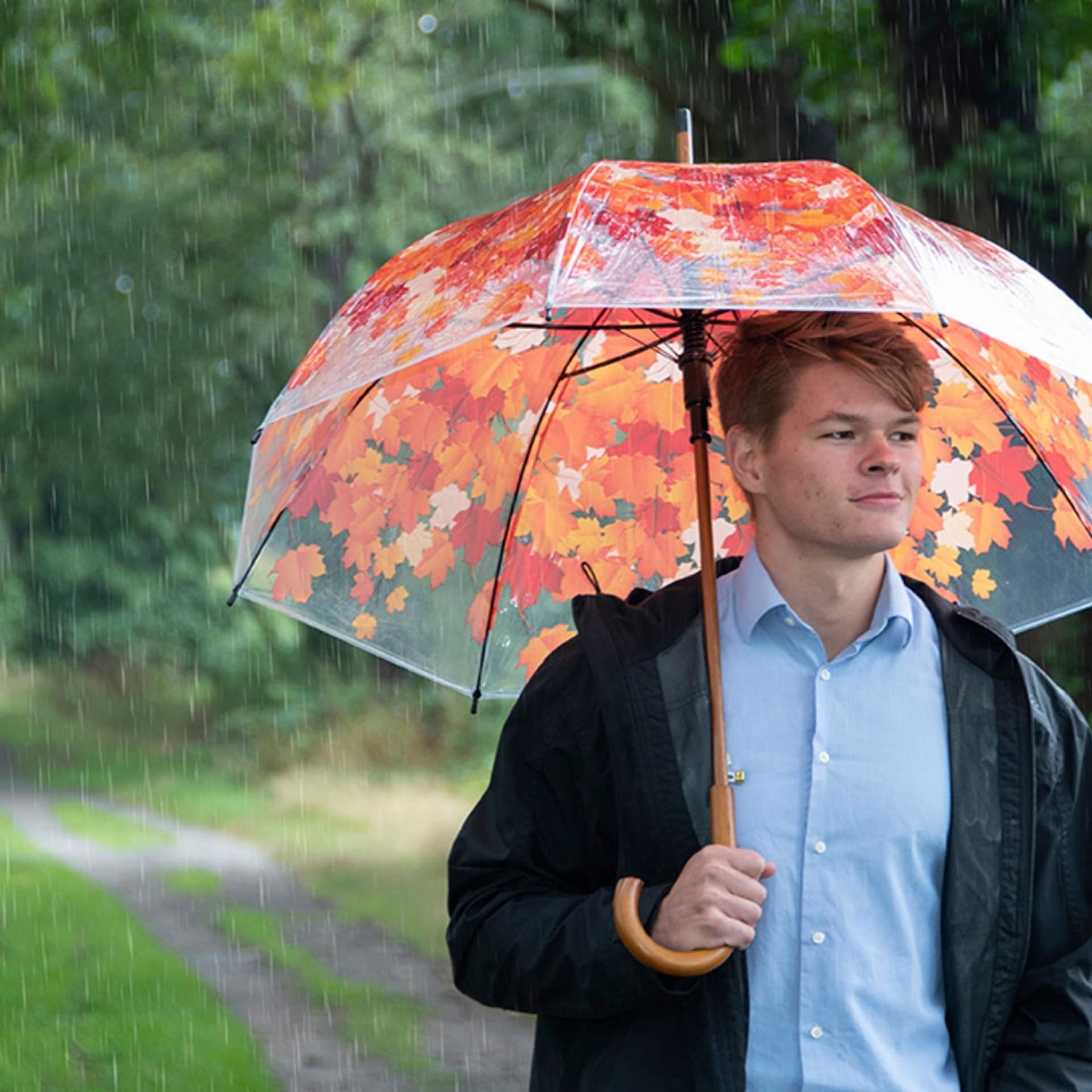 

Parasol transparentny jesienne liście