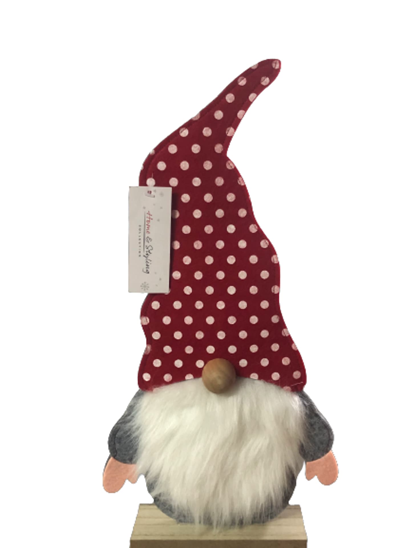 

Skrzat Mikołaj Krasnal figurka dekoracja świąteczna z czapką w kropki 43cm