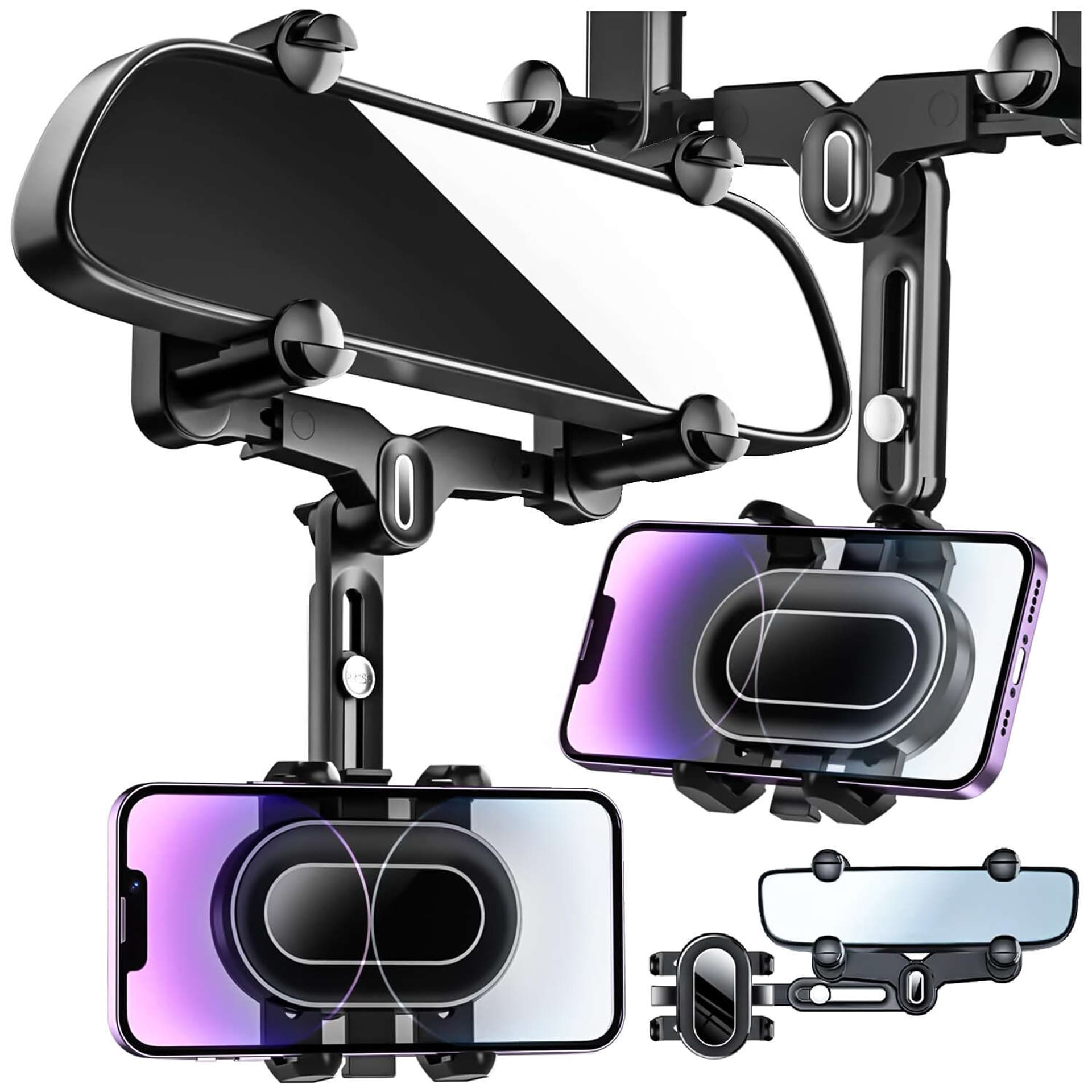 

Uchwyt samochodowy do telefonu na lusterko wsteczne Alogy Mirror Car Holder Czarny