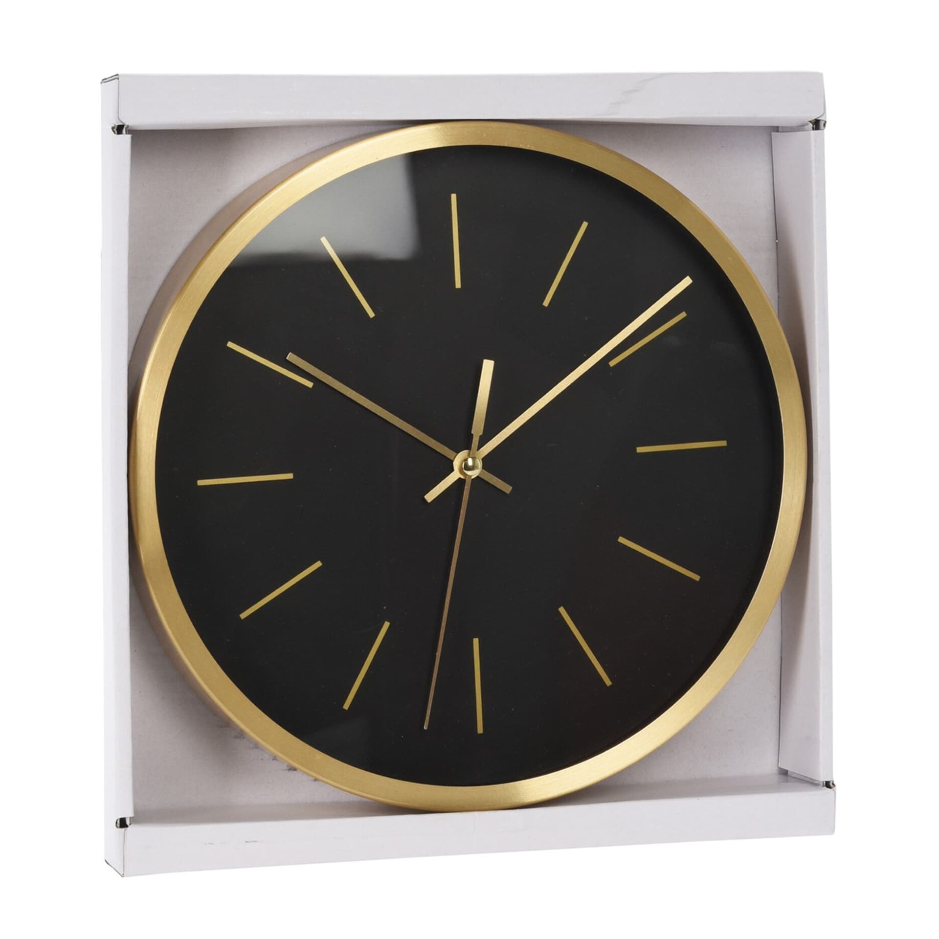 

Zegar ścienny okrągły czarno złoty 25 cm