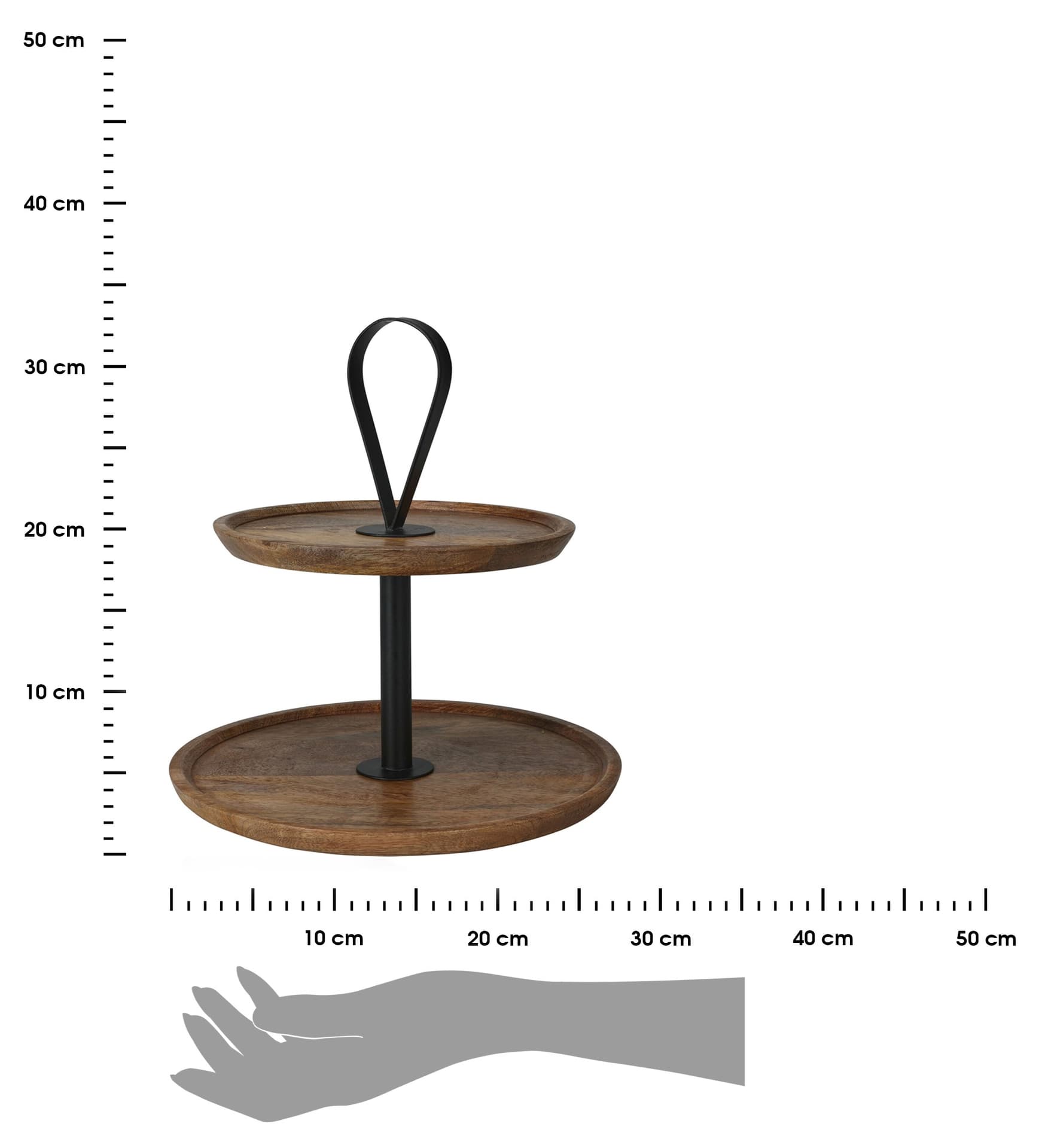 

Patera piętrowa z drewna mango 32cm