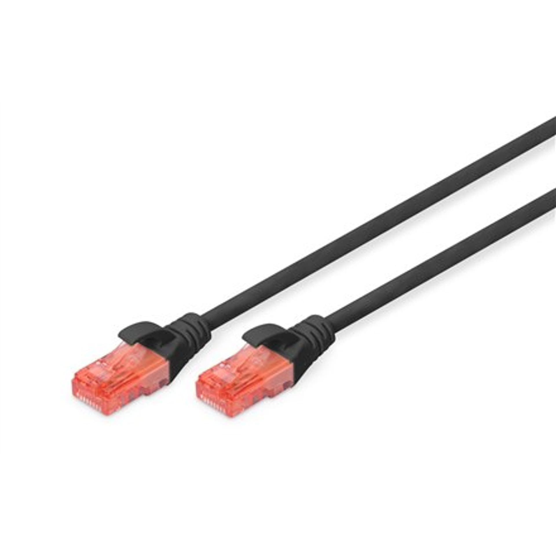 

Patchcord Digitus CAT 6 U-UTP, PVC AWG 26/7, wtyczka modułowa RJ45 (8/8), , czarny, 8/8)/czarn