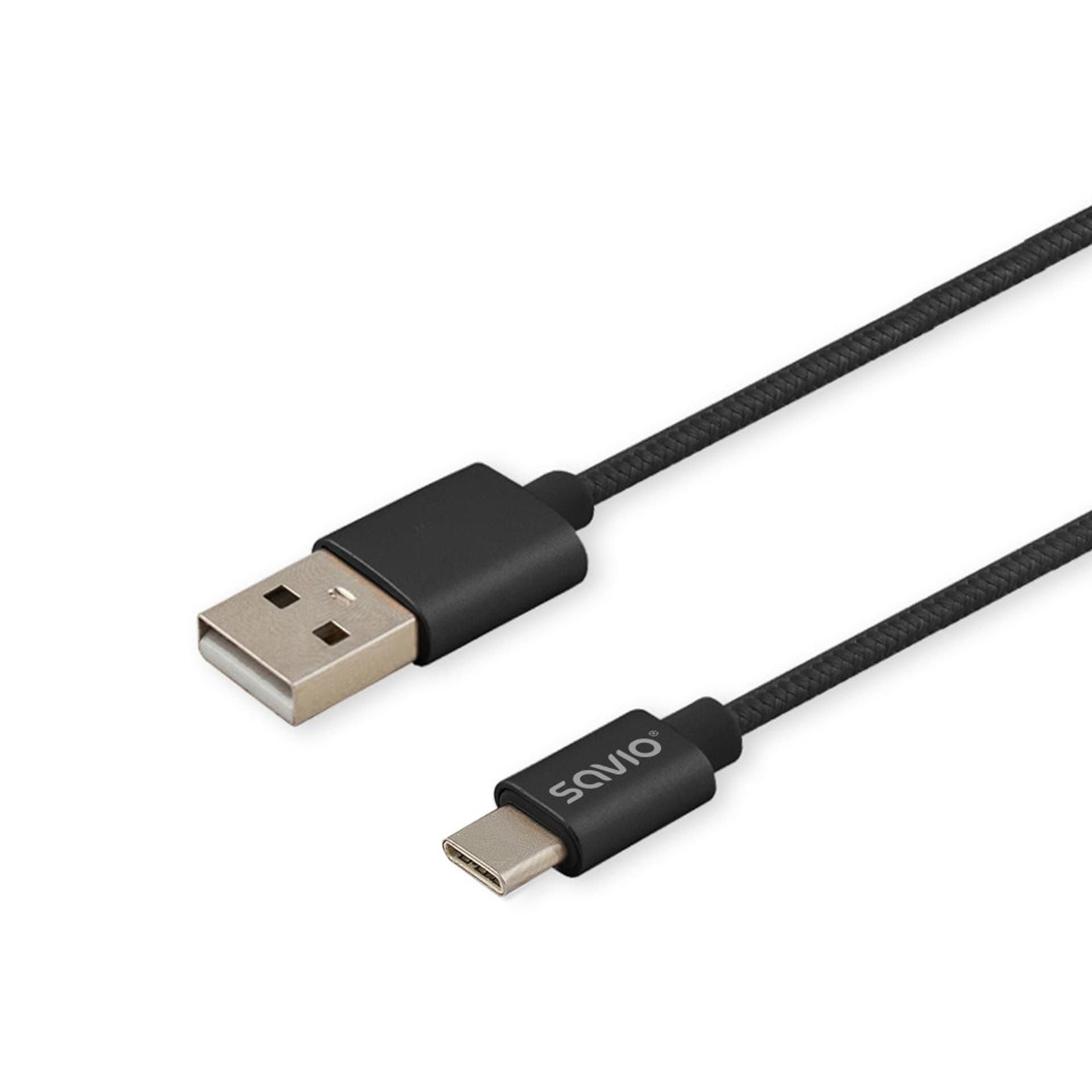 

Kabel SAVIO CL-129 (USB typu C - USB 2.0 typu A ; 2m; kolor czarny)