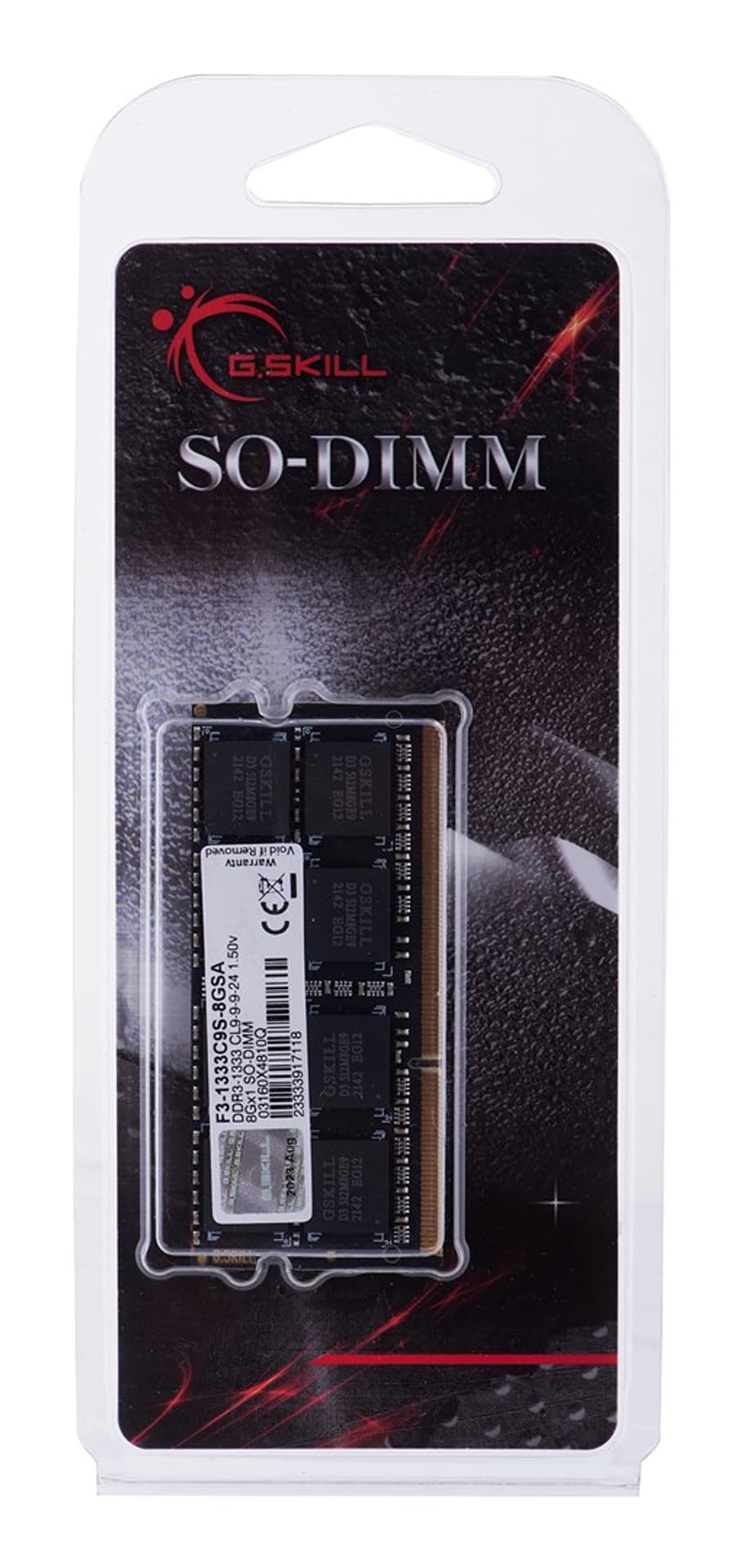 

G.SKILL SO-DIMM DDR3 8GB 1333MHZ CL9 1,5V F3-1333C9S-8GSA