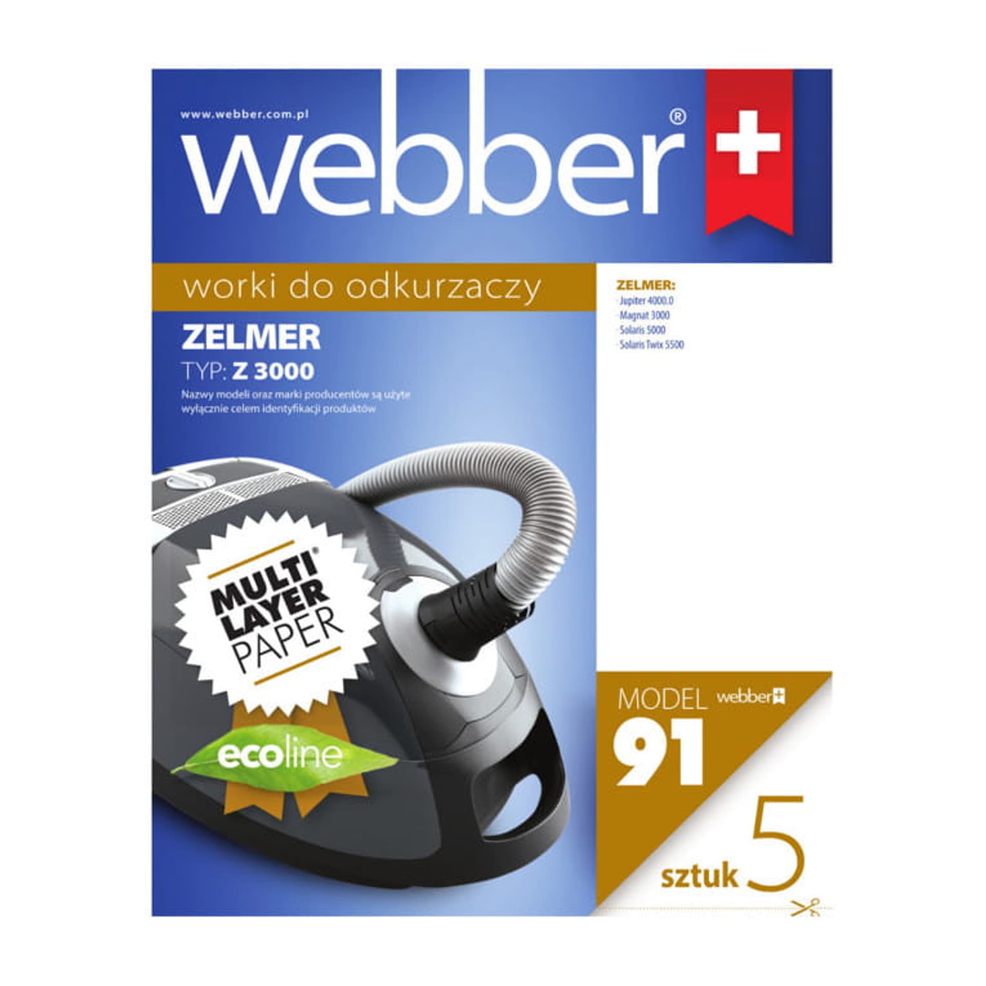 

Worki do odkurzacza ZELMER 3000 JUPITER papierowe