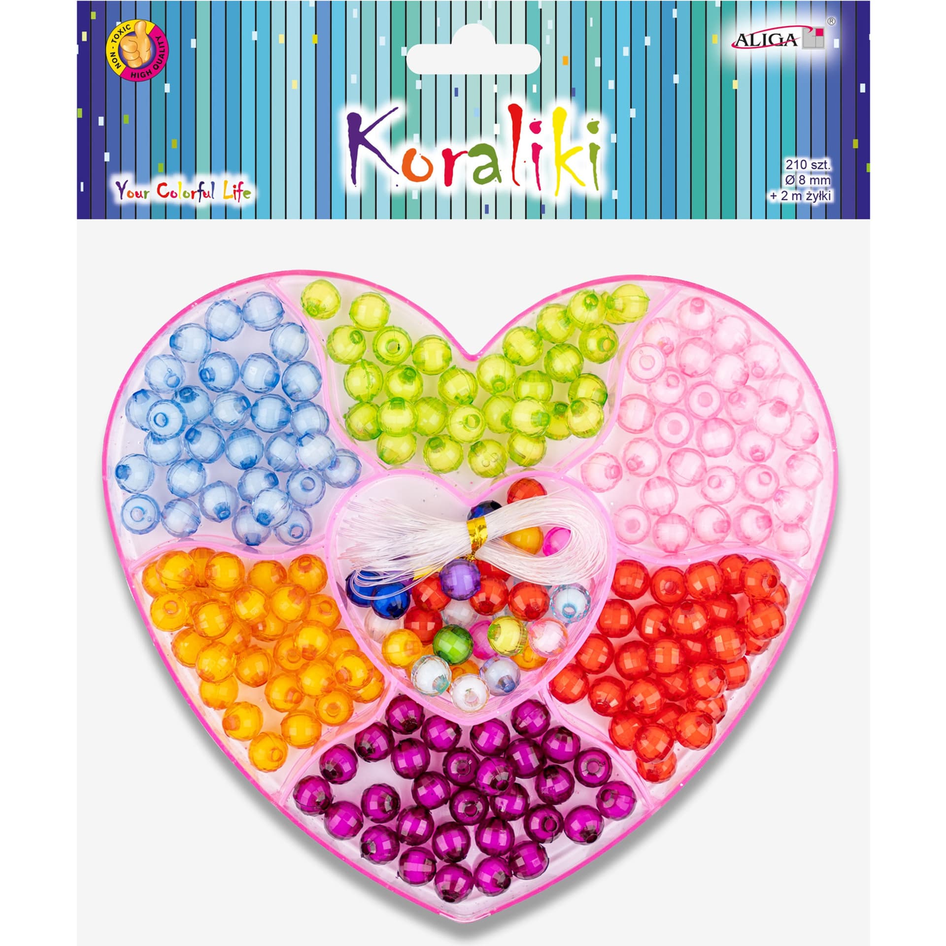 

Zestaw koralików plast.w pudełku serce 8mm, 210szt. PJ-7742 ALIGA