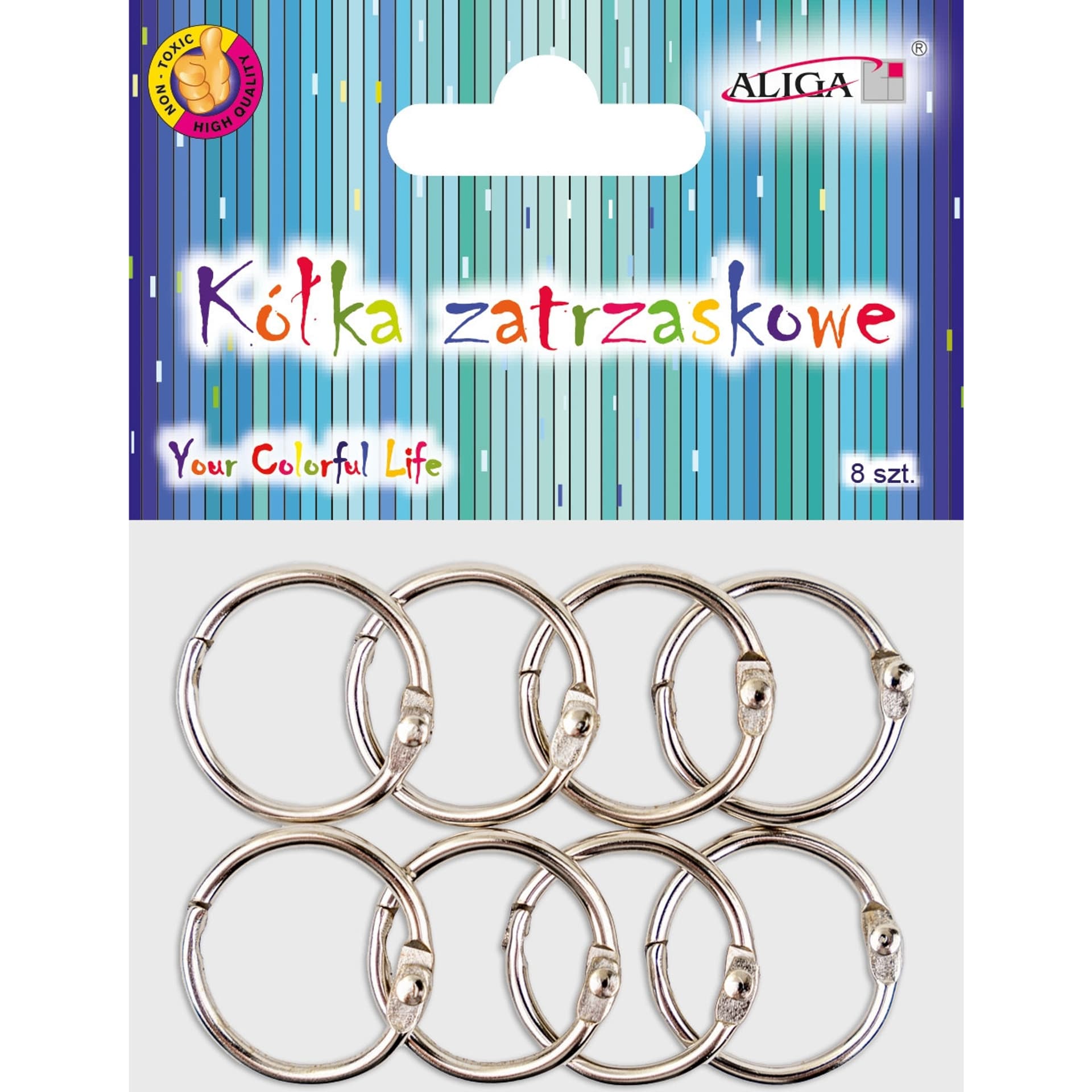

Kółka zatrzaskowe metalowe 2,5cm, 8szt. PH-8848 ALIGA