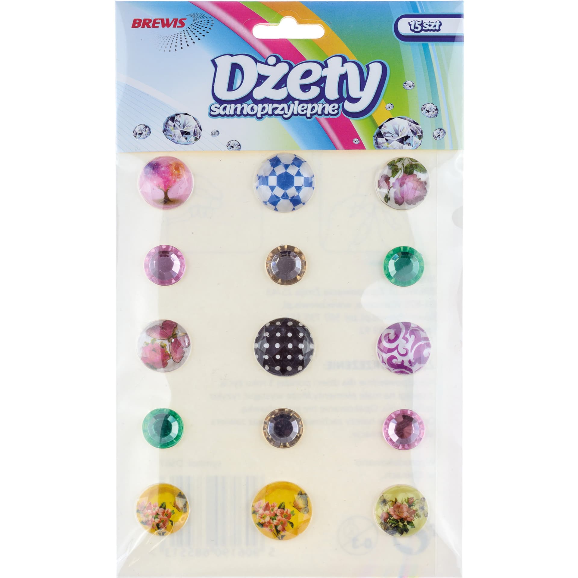 

Dżety samoprzylepne mix 15szt. DS67 BREWIS