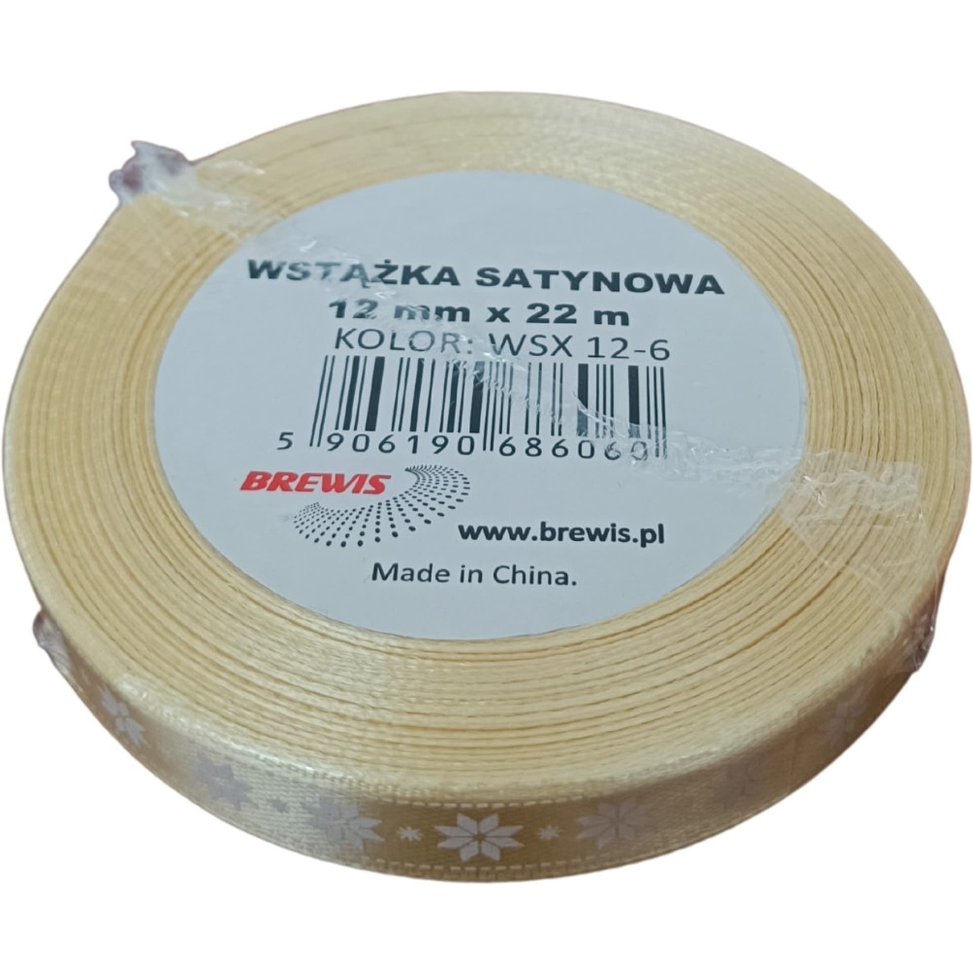 

Wstążka satynowa Boże Narodzenie 12mm/22m złota WSX12-6 BREWIS