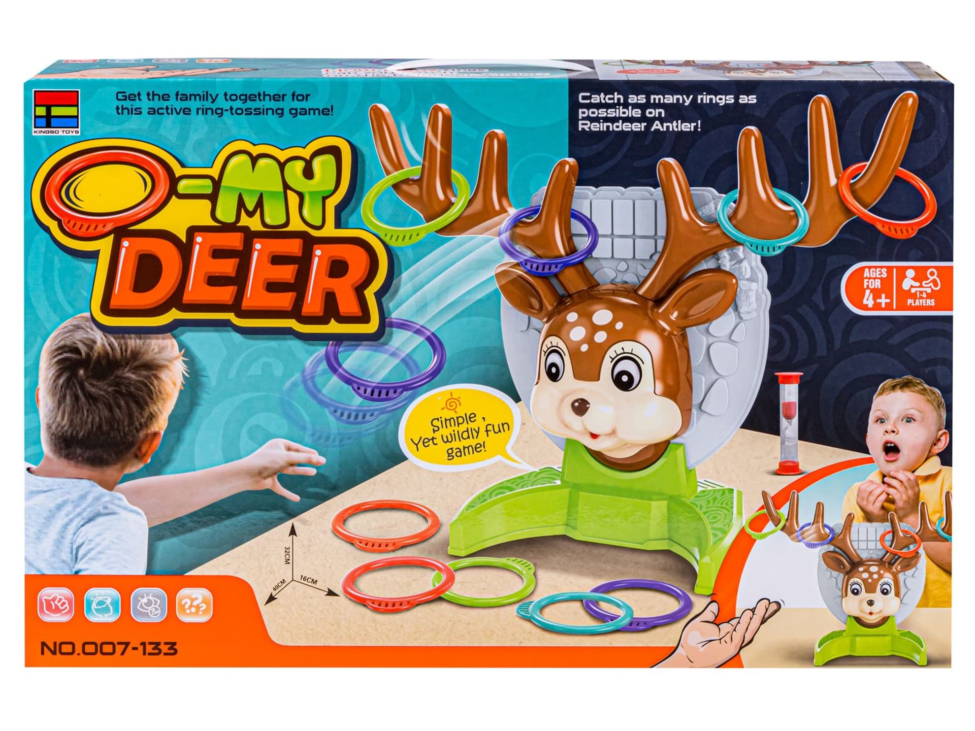 

Gra Zręcznościowa Rzucanie Obręczy Ringo, Jelonek + Obręcze, Deer Ring Game
