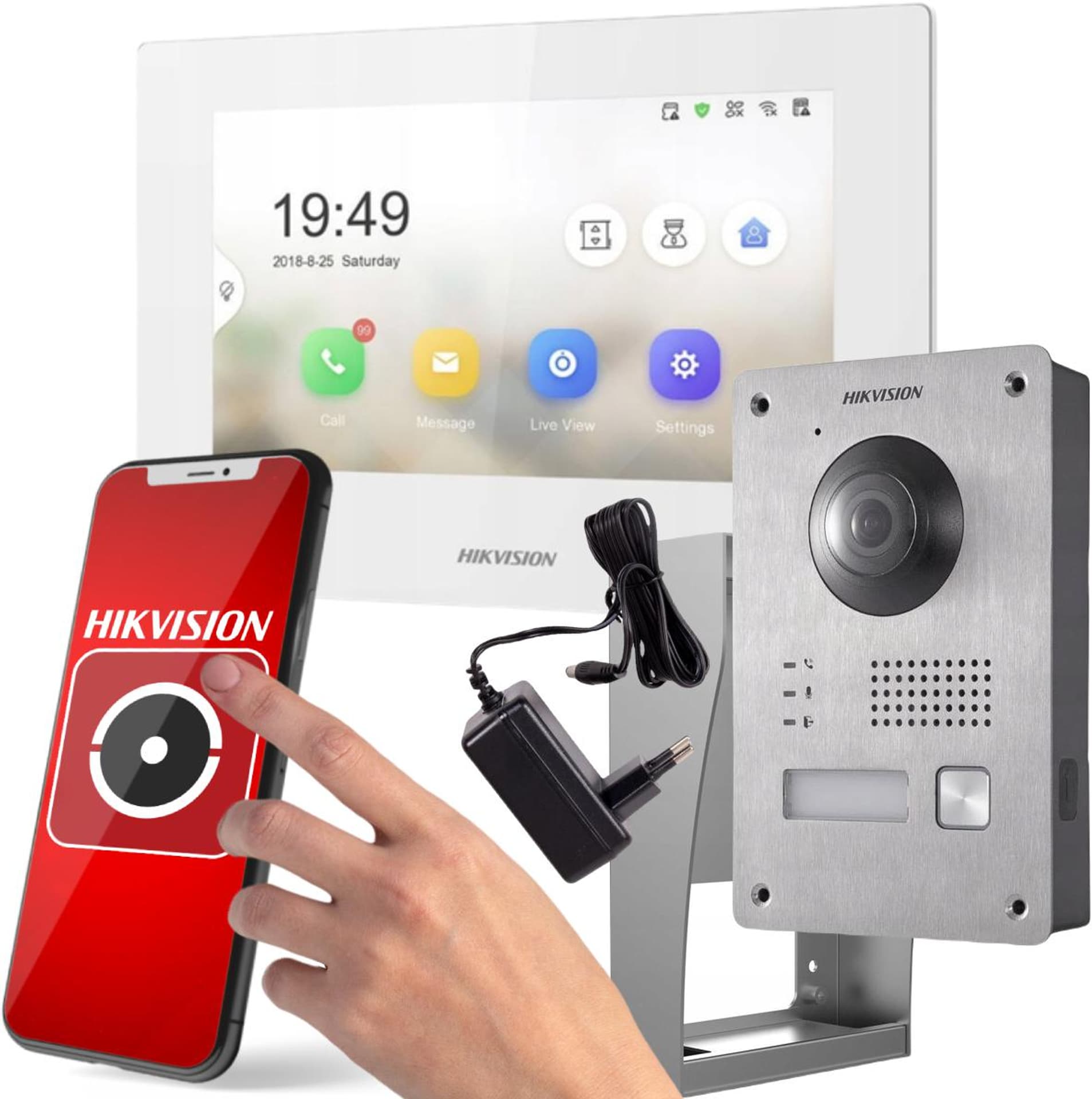 

ZESTAW WIDEODOMOFONOWY HIKVISION KIT-D2-PL703-W