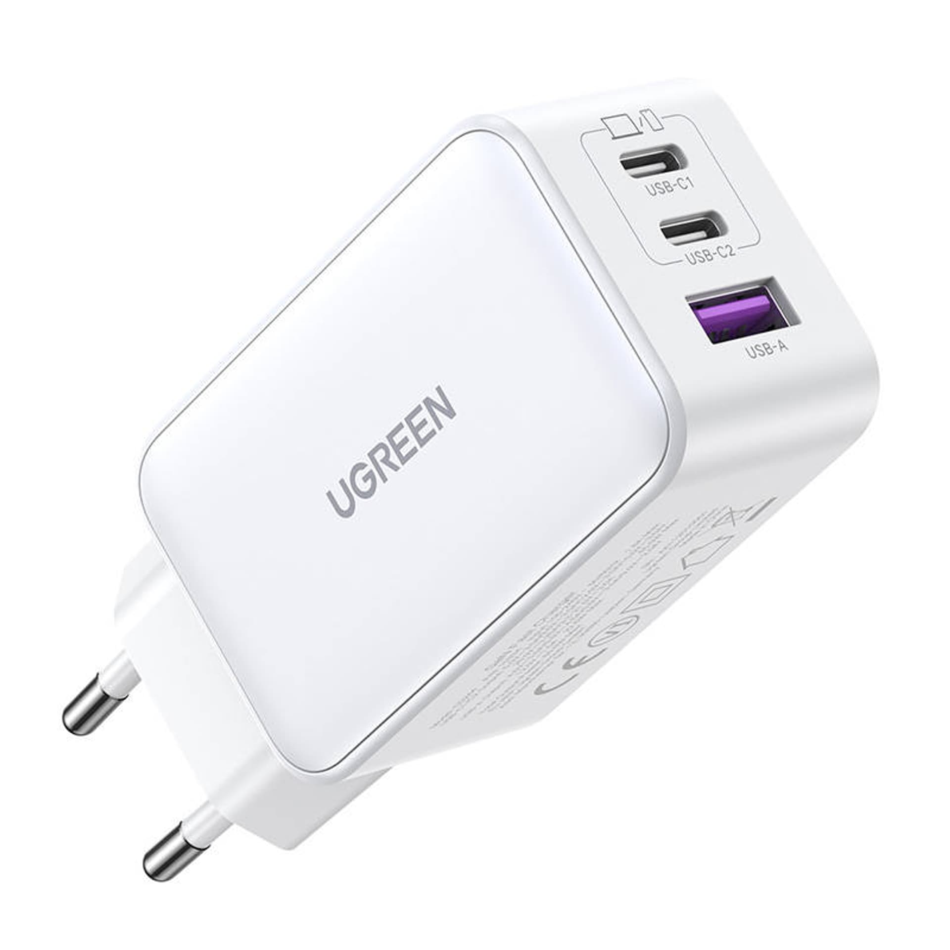 

Ładowarka sieciowa UGREEN 15339 Nexode, 2xUSB-C, USB-A 3.0, PD3.0, QC4.0, GaN, 65W (biała)