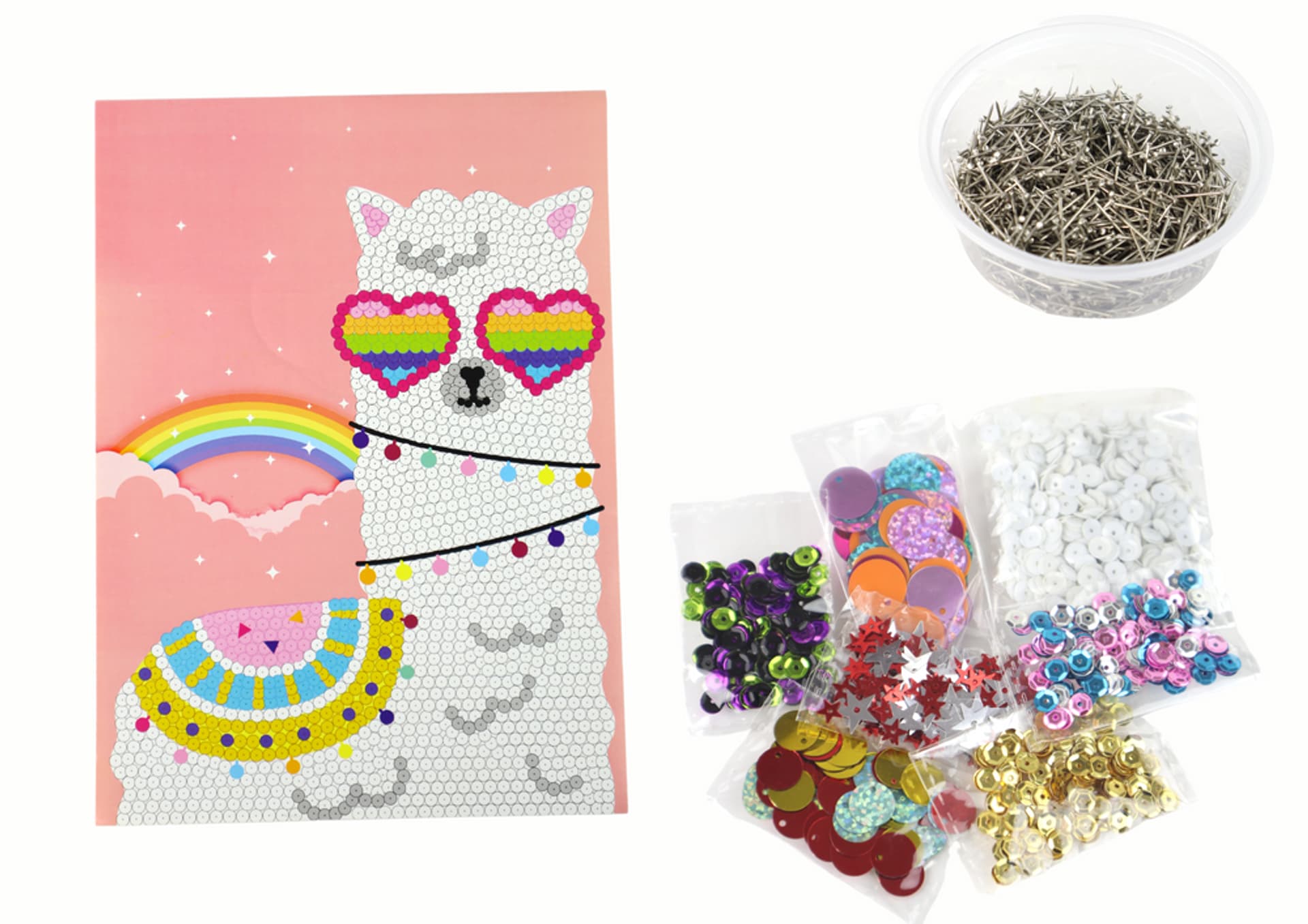 

Zestaw DIY Cekiny Szpilki Lama Ramka Kolorowy