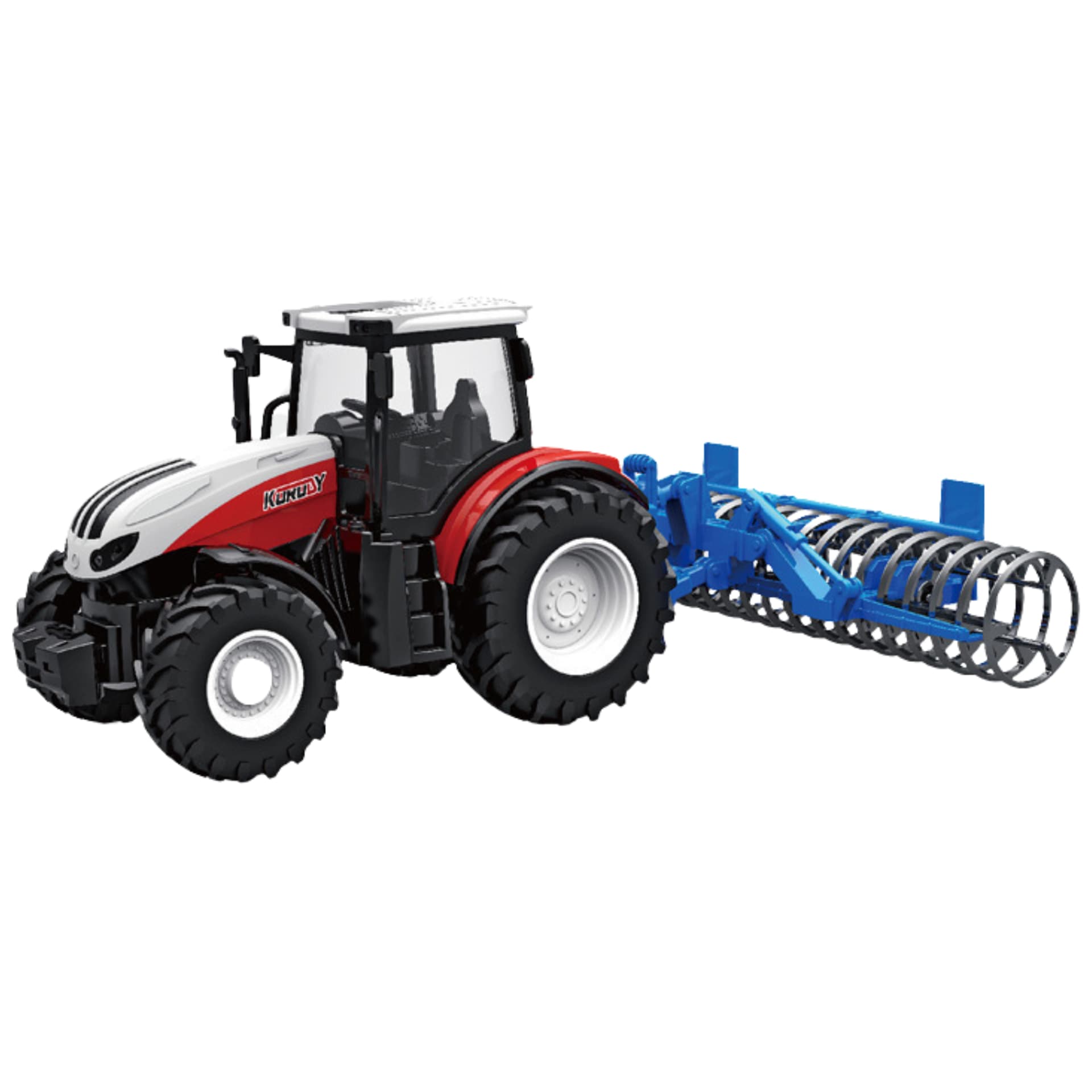 

TRAKTOR ZDALNIE STEROWANY Z PRZYCZEPĄ NA PILOT MASZYNA ROLNICZA CIĄGNIK LED