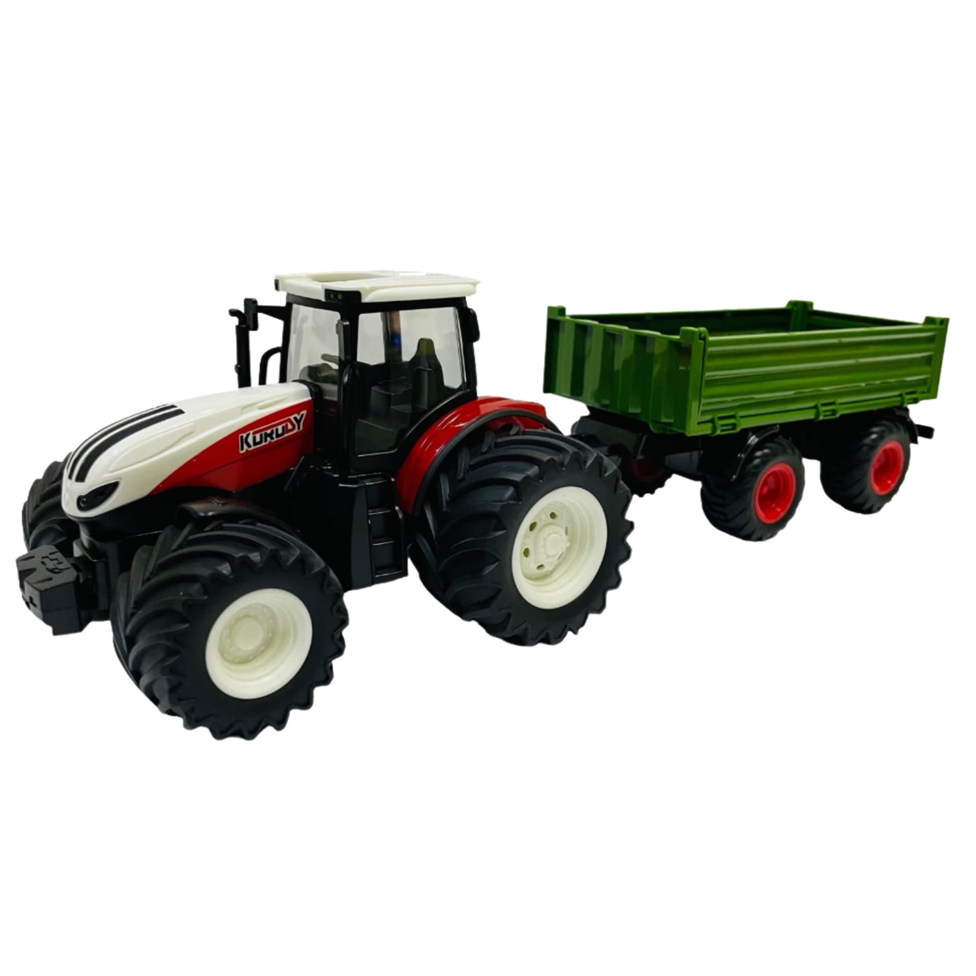 

TRAKTOR ZDALNIE STEROWANY Z PRZYCZEPĄ NA PILOT CIĄGNIK ROLNICZA ŚWIATŁO