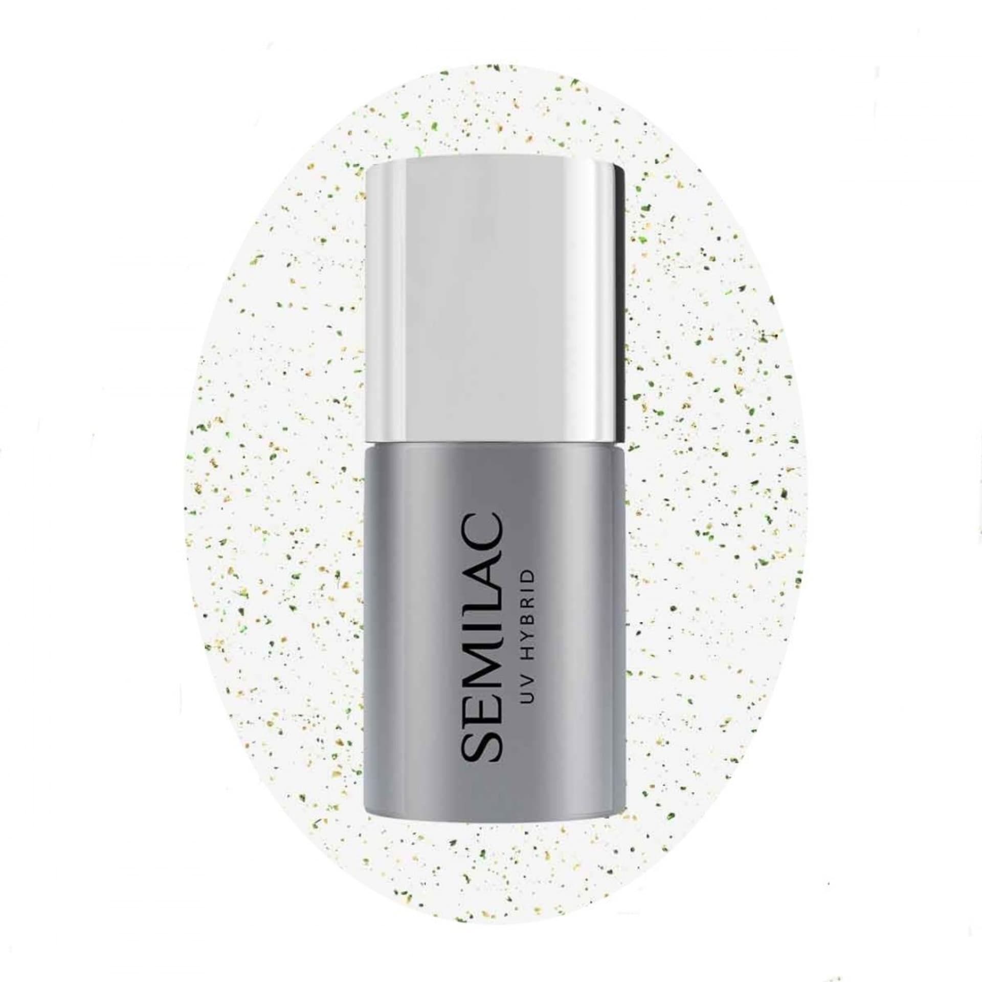 

SEMILAC Top do lakierów hybrydowych No Wipe Blinking - Gold&Green Flakes 7ml