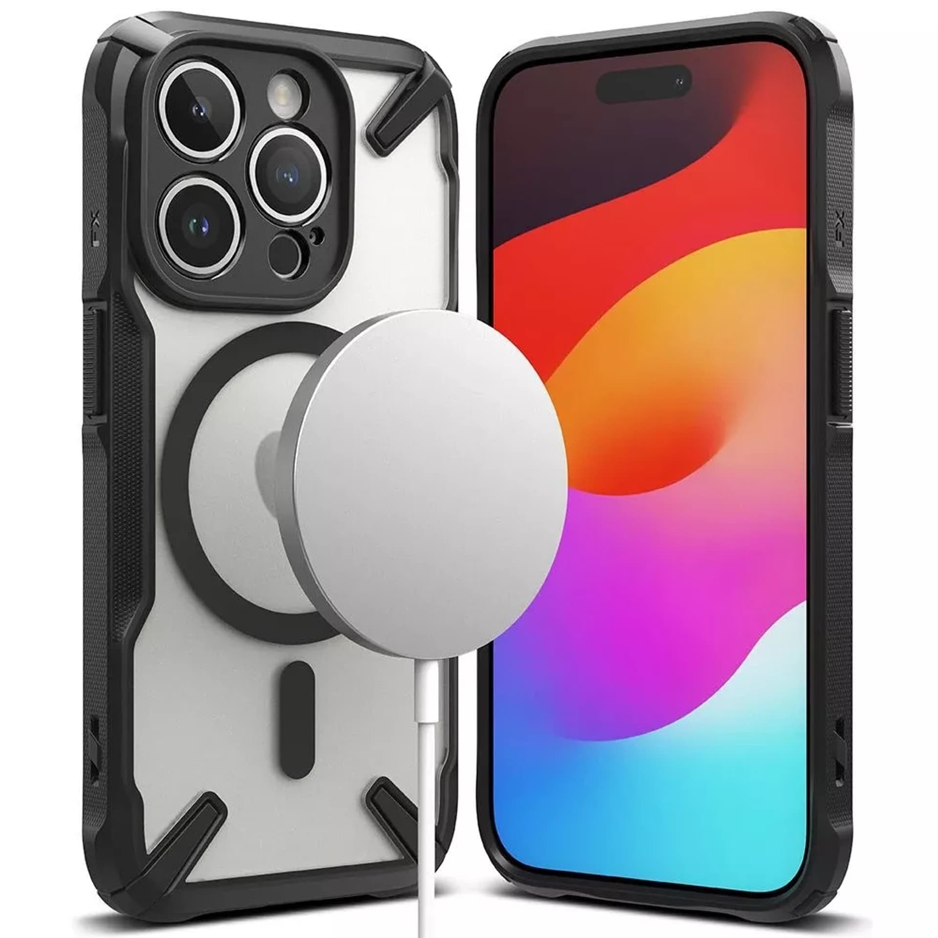 

Etui Ringke Fusion X Magnetic do MagSafe do iPhone 15 Pro matte black