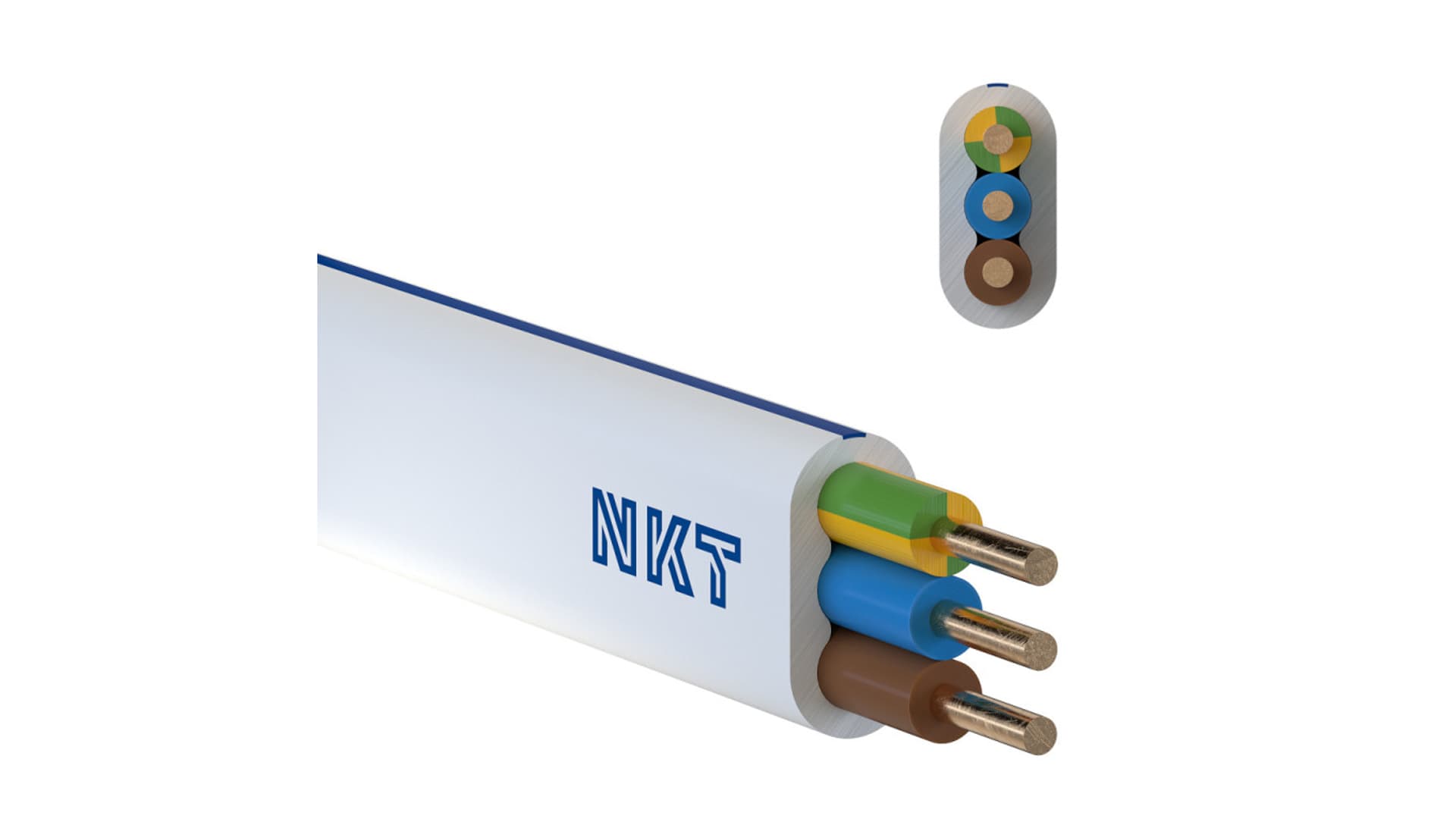 

Przewód NKT instal PLUS YDYp 3x1,5 żo biały 450/750 /100m/