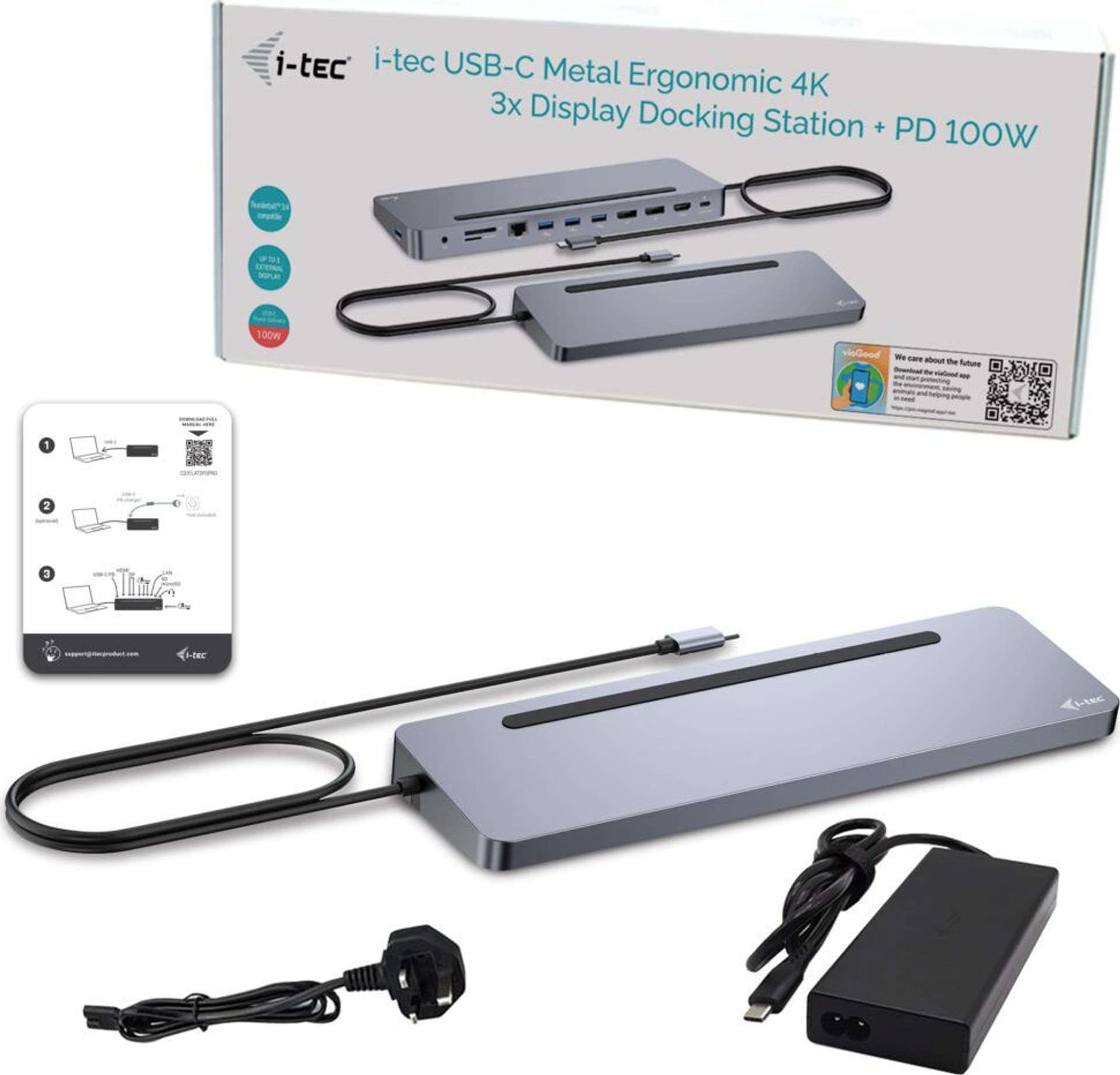 

I-TEC Metal Ergonomic C31FLAT2PDPRO C31FLAT2PDPRO Srebrny USB-C
